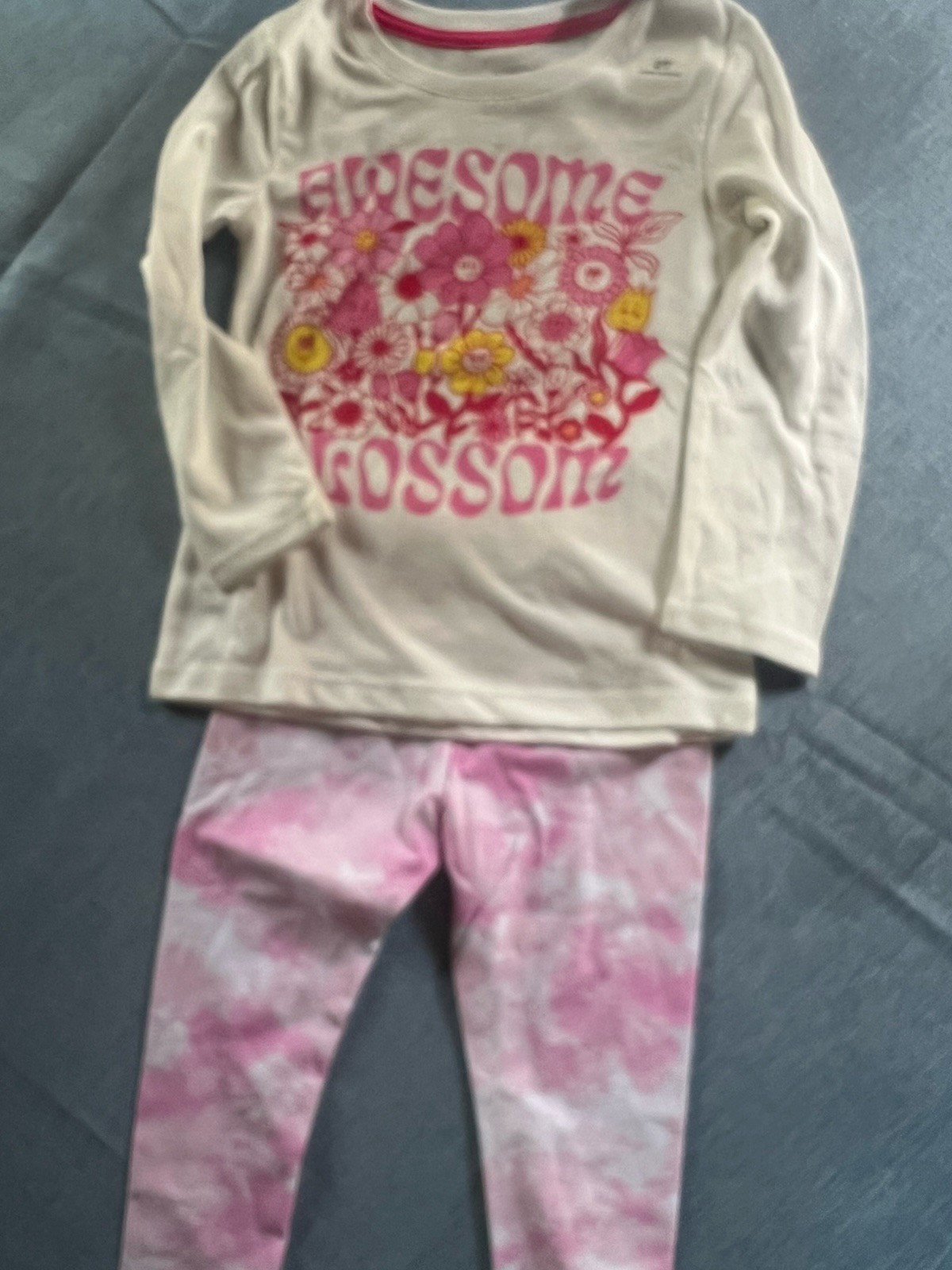 NWT Girl Size 2T Epic Threads Top & Pink Tie Dye Leggings Set Flower Power