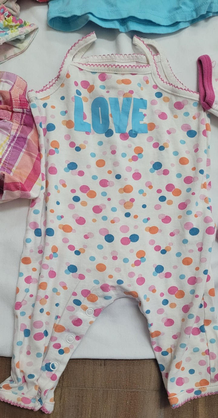 20 Pieces Mixed Lot of 6-9 month old Girls Clothes Bathing Suit Dresses Pajama