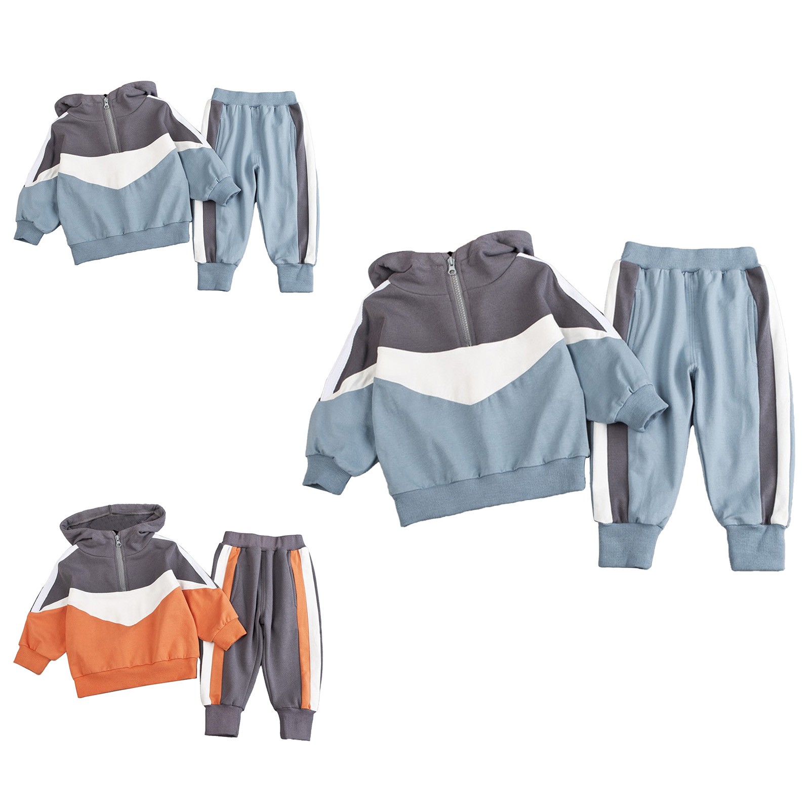 Baby Boys 2-Piece Daily Wear Hoodie With Sweatpants Outdoor Pullover Casual Set