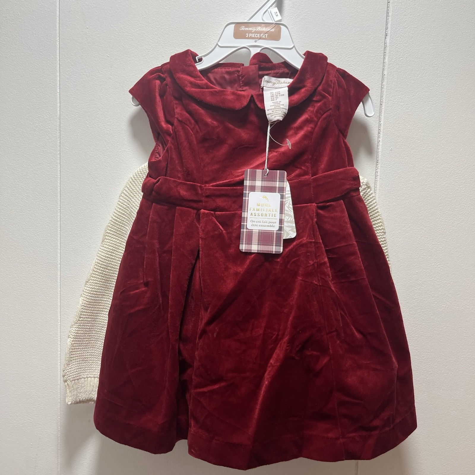 Tommy Bahama Kids Girl 24 Mo 3 Piece Set Dress Sweater Purse NEW