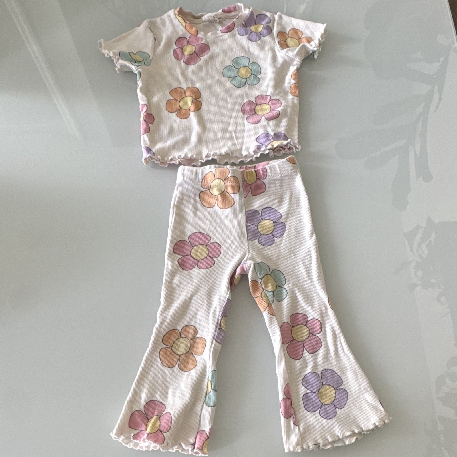 Old Navy Zara Girls 18-24M 5pc Floral/Stars Pants Sets + White Overalls