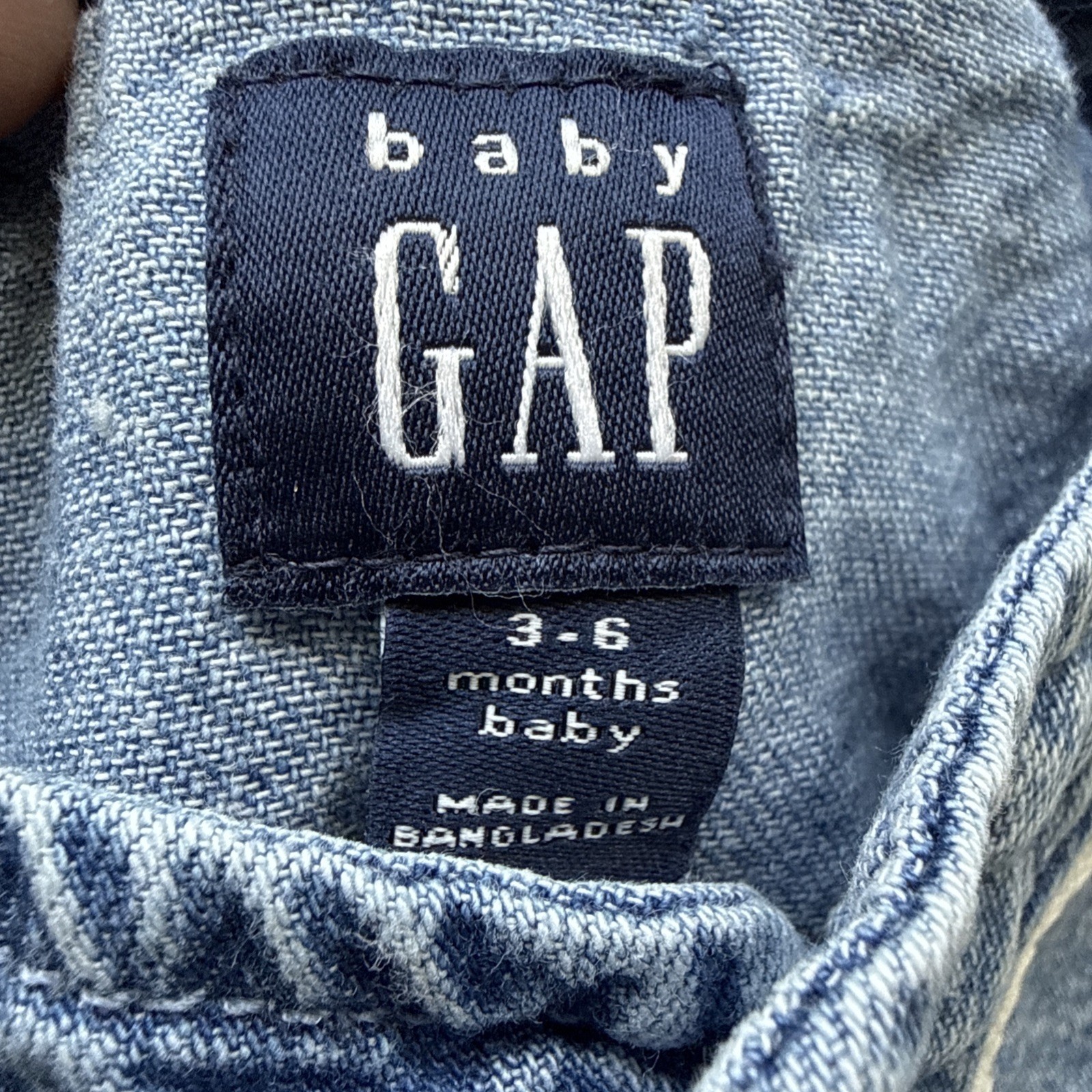 VTG Gap 3-6 Month Jean Shirt and Shorts Set Outfit Baby Boy Girl Blue Denim Bear