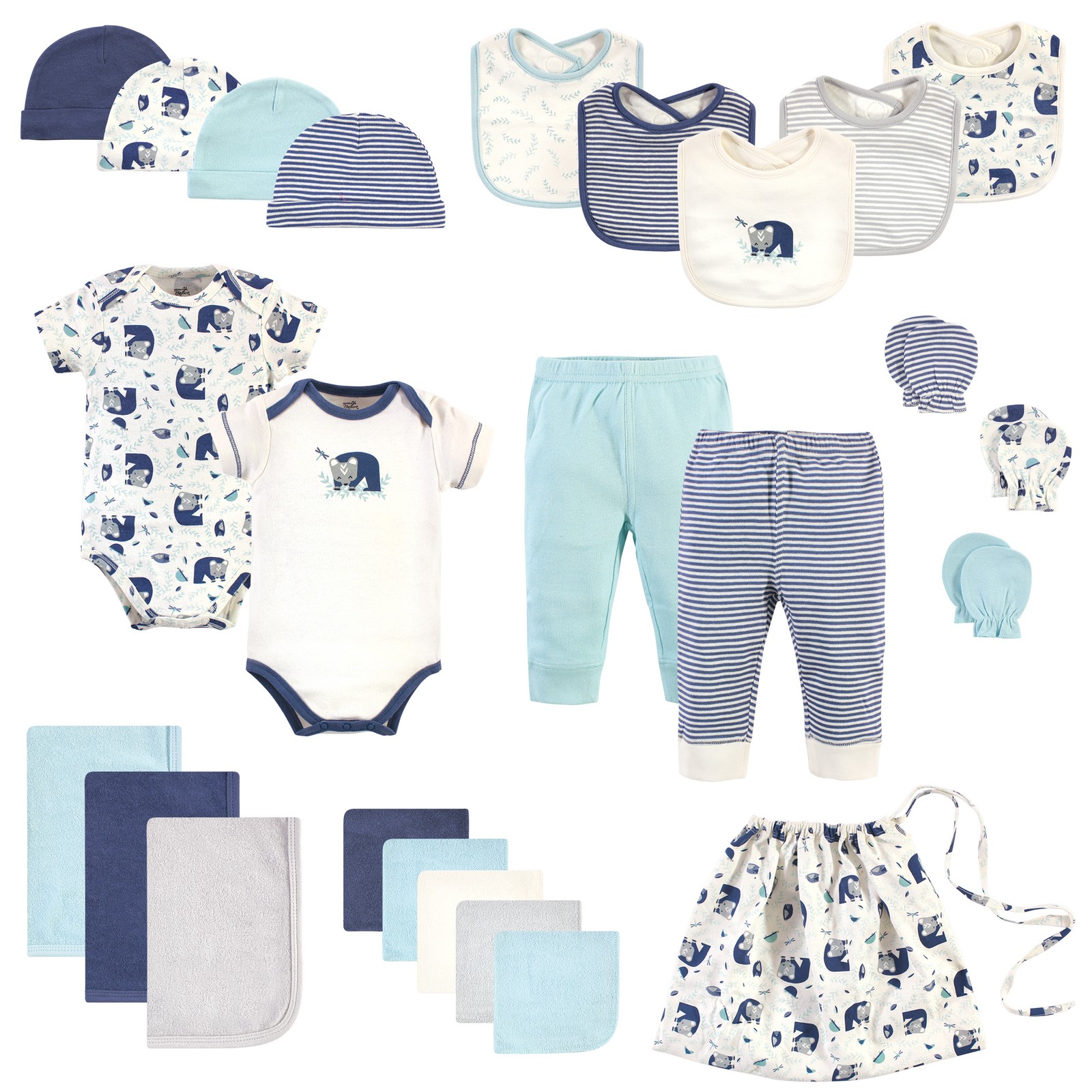 Touched by Nature Organic Cotton Layette Set and Giftset, Woodland, 0-6 Months