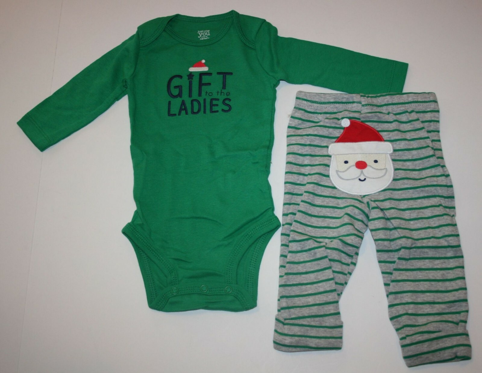 New Boys 3m 6m Just One You Carter’s Holiday Santa Bodysuit Top & Pant Set