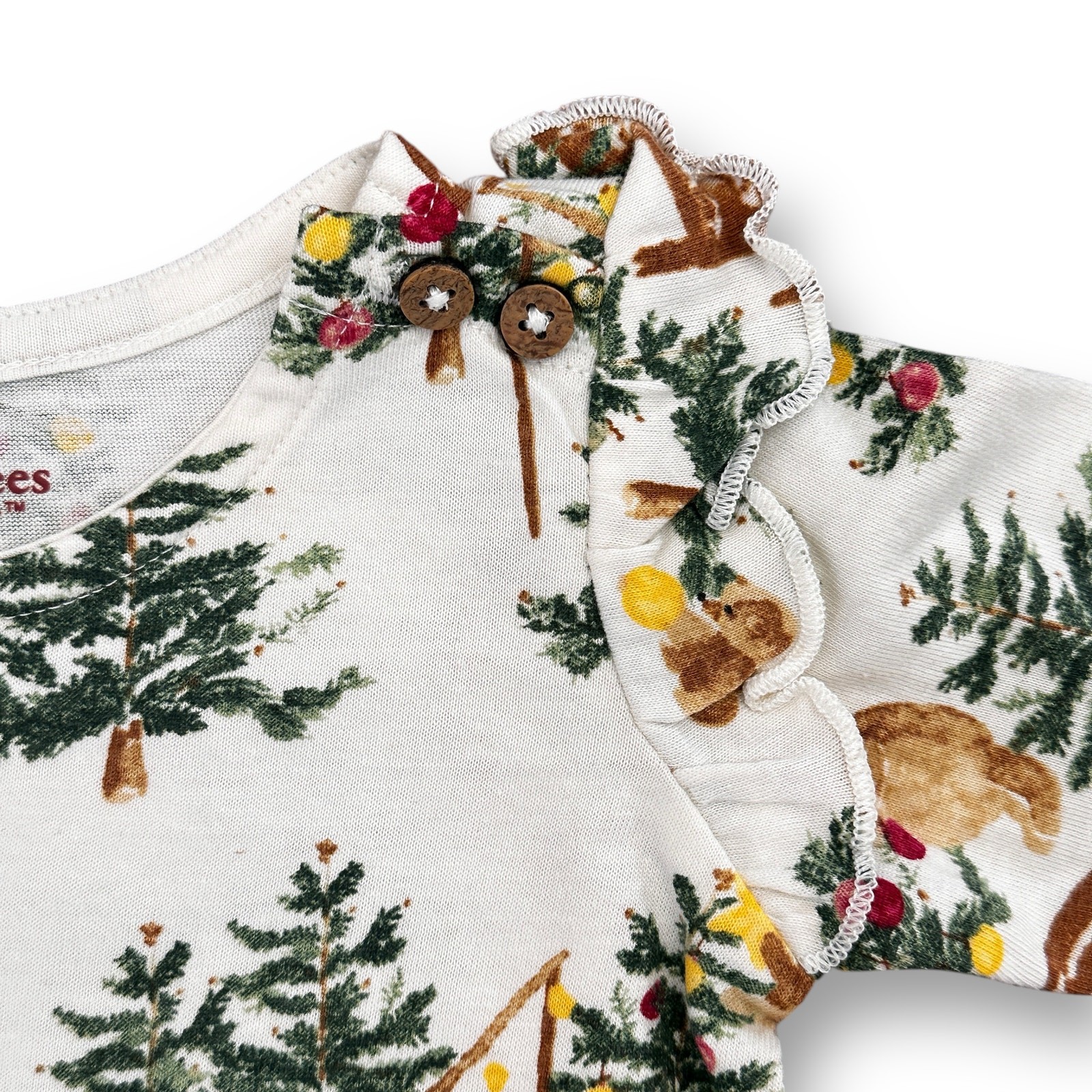 Burt’s Bees Baby Mama Bear Christmas Jumpsuit & Knot Top Hat Girls Sz 3-6 Mos