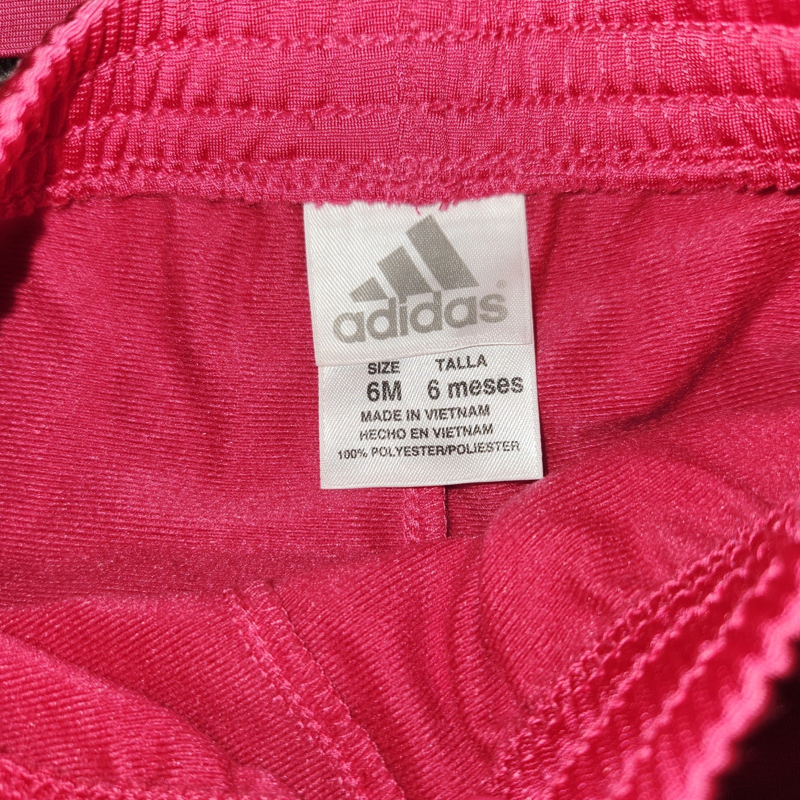 Adidas Baby Little Girl Track Suit Dark Hot Pink Size 6 Months, Pockets,Full Zip