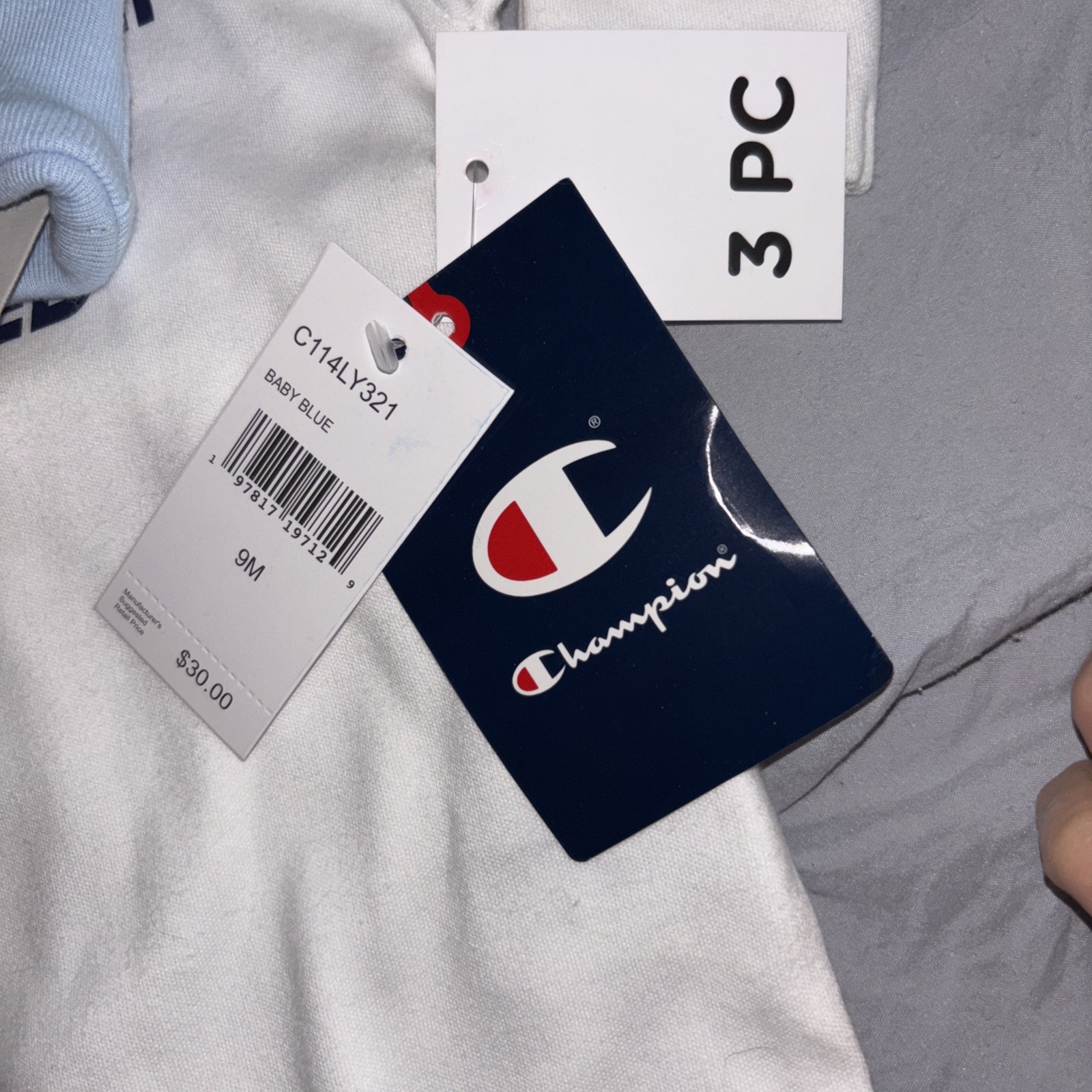 Champion Infant 3-Piece Set Bodysuit Pants and Hat New Size 9 Months NWT