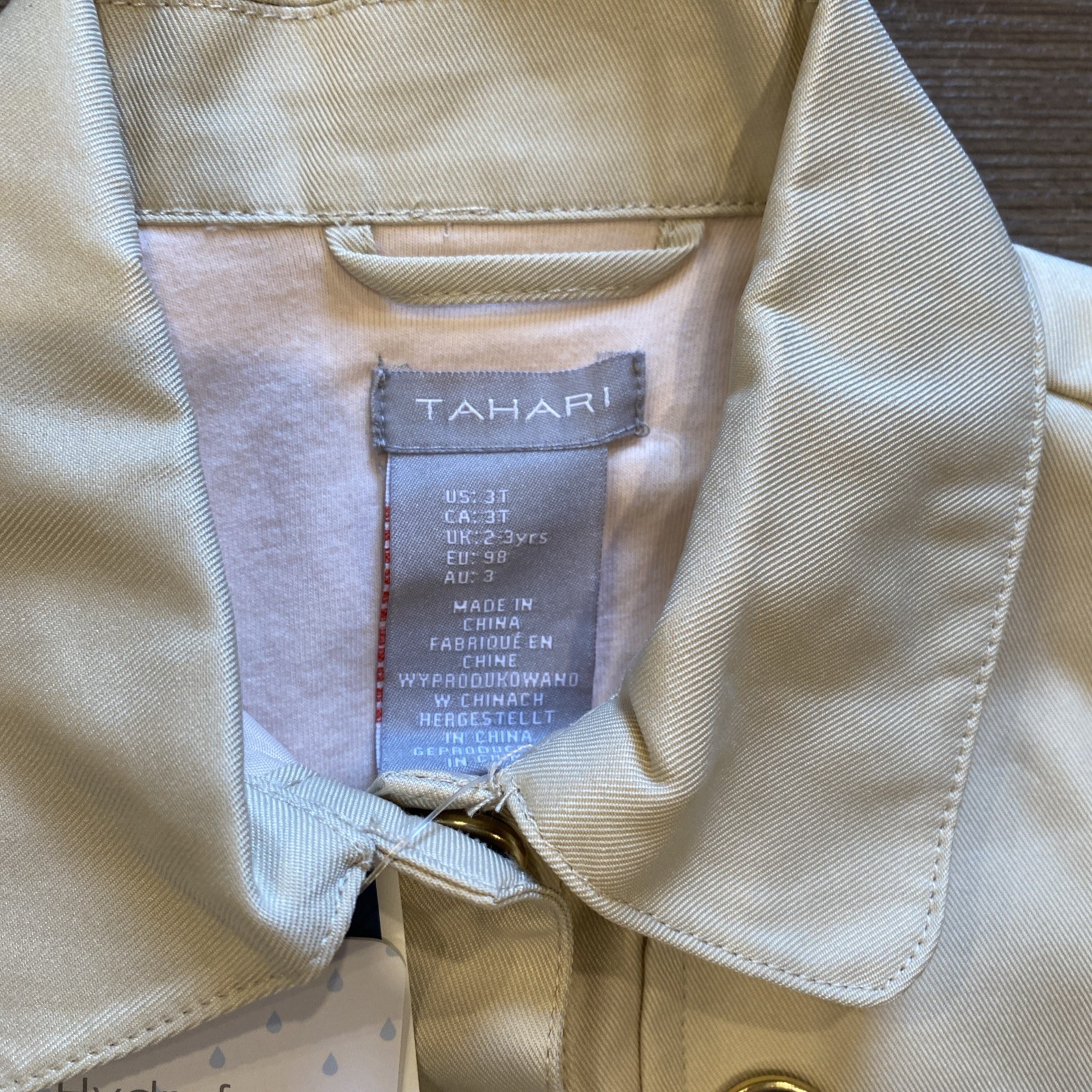 NEW WITH TAGS Tahari Girls 3 Piece Set Tan Jacket, Pink Top, Black Pants Size 3T