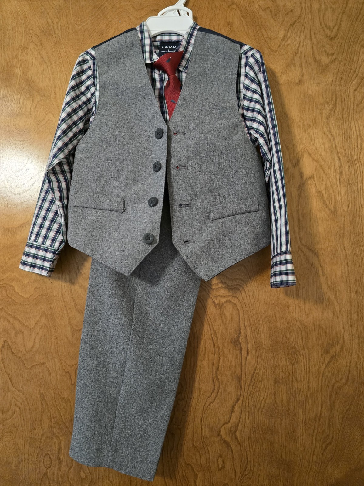 Izod Toddler Boy 4-Piece Set Pants, Vest, Shirt And Tie