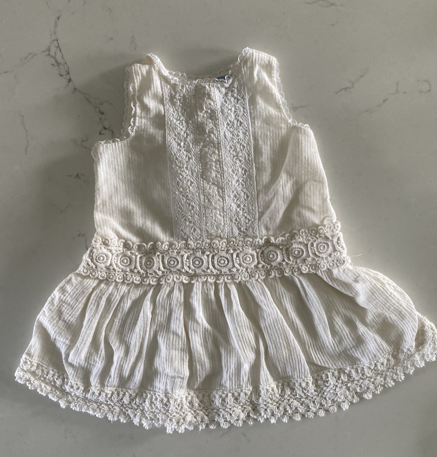 Lot of 2 pcs : Ivory Girls Baby Gap Dress 3-6M, Sunflower Dress/Cardigan 12M