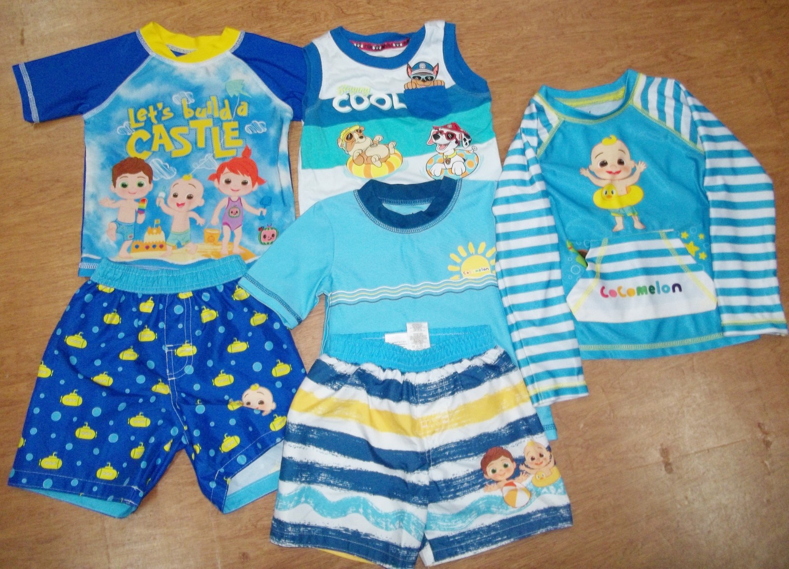 Summer clothing 6pc’s lot 18-24 mths boys unisex shirts & shorts sets Cocomelon