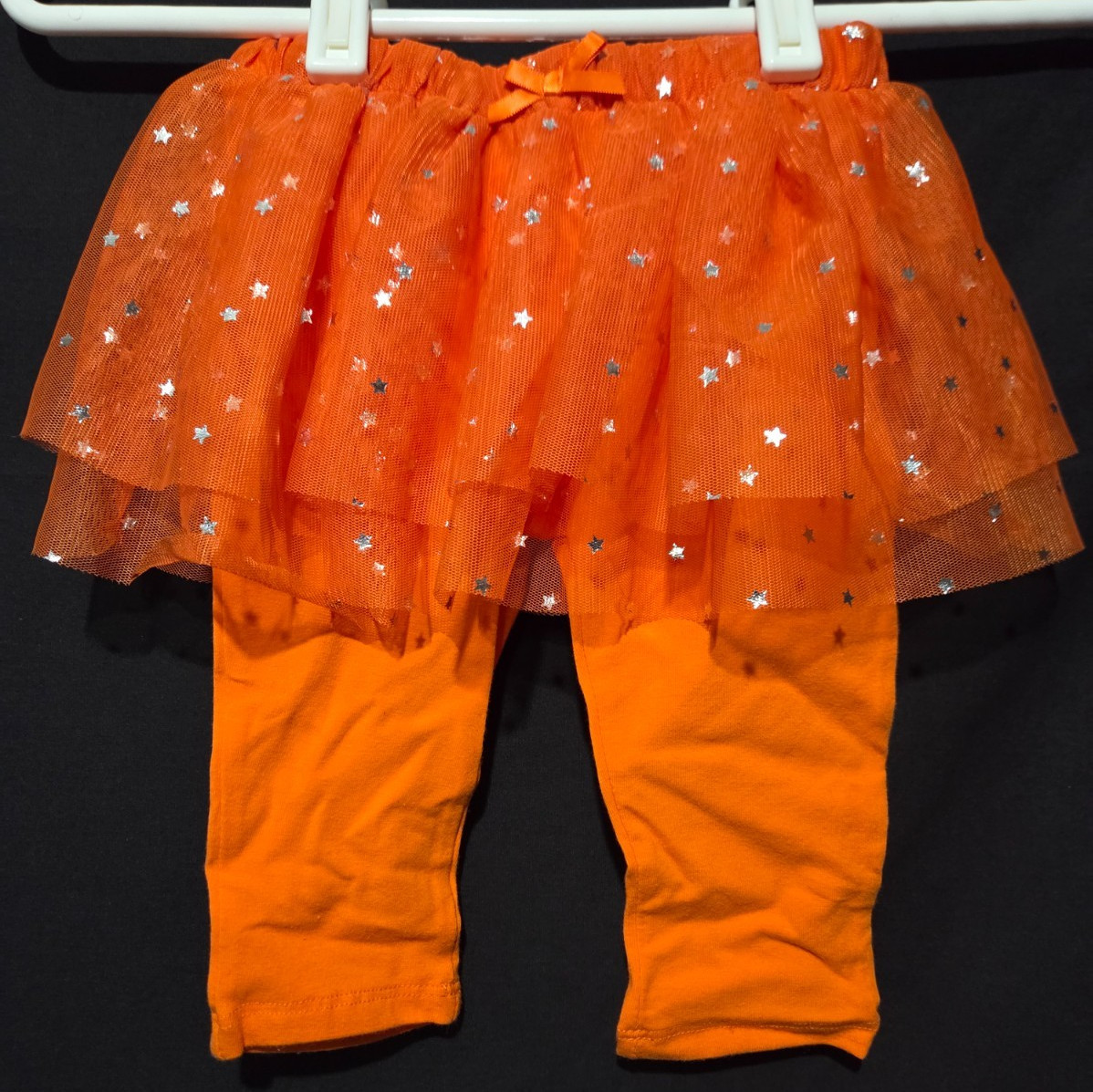 Halloween Girls Size 6-9 mths 2 pc Set Bodysuit, Pants & tutu Orange & Cream