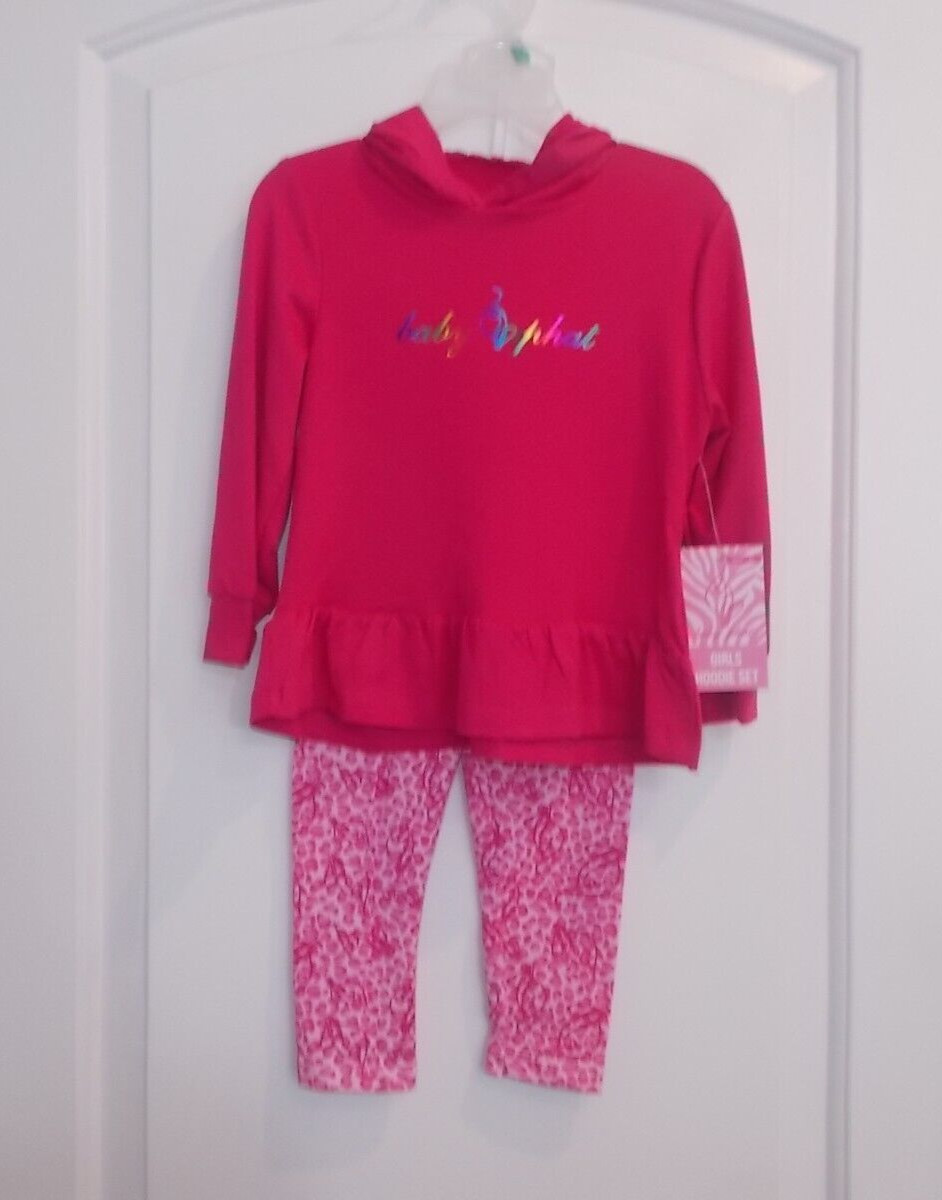 Baby Phat Girls Size 3T Pink 2-Piece Hooded 2-Piece Outfit