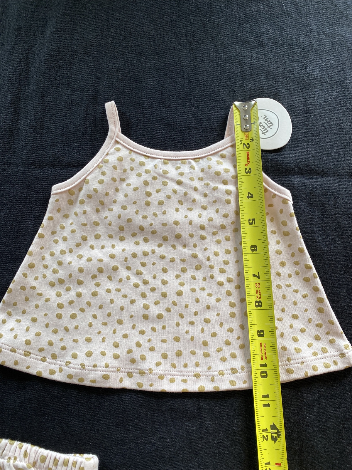 Tun Tun (Peru)NWT Blush/Gold Pima Cotton Top & Diaper Cover-3-6Mos
