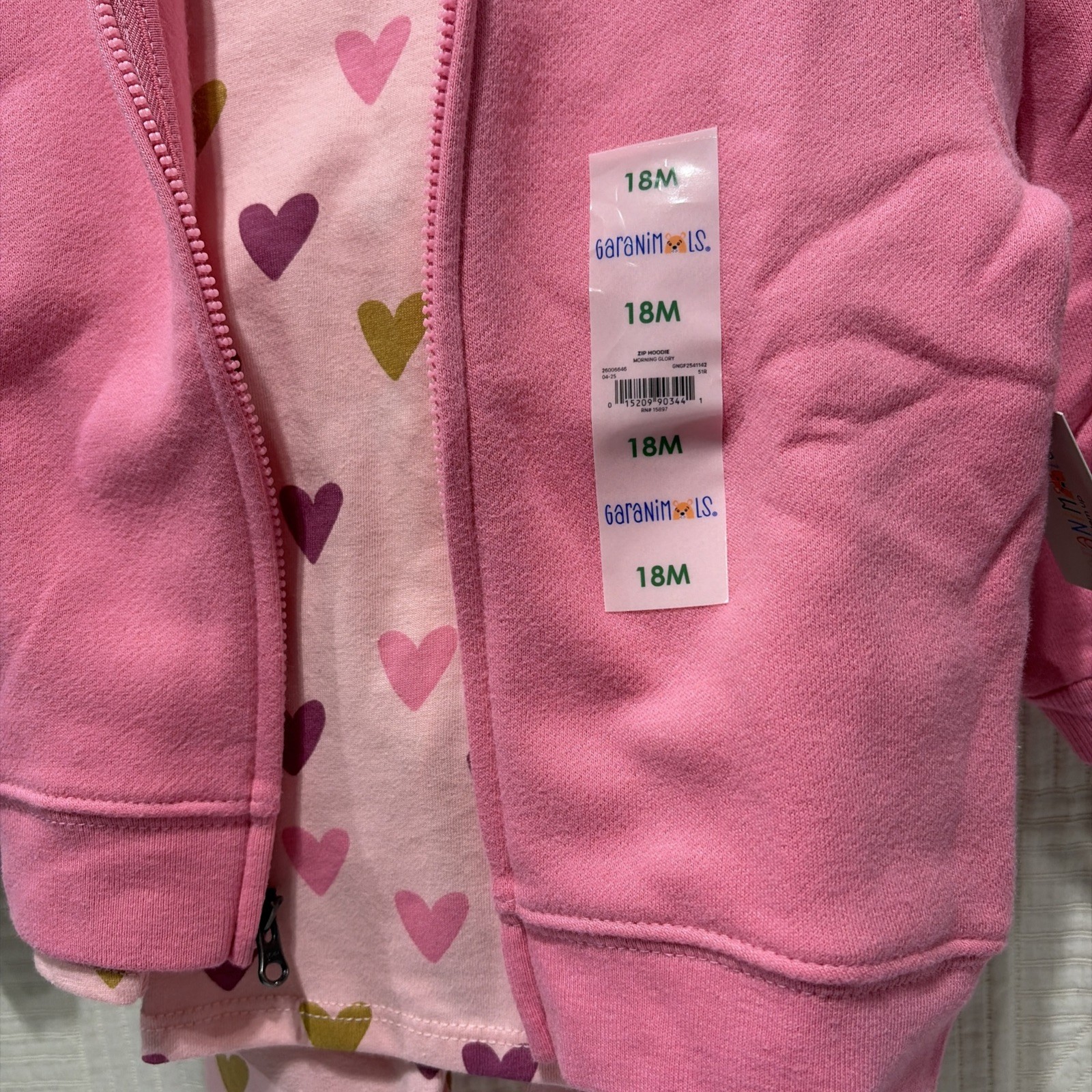 Garanimal Baby Girl LS 3 Piece Knit Outfit With Hearts 18 Months New