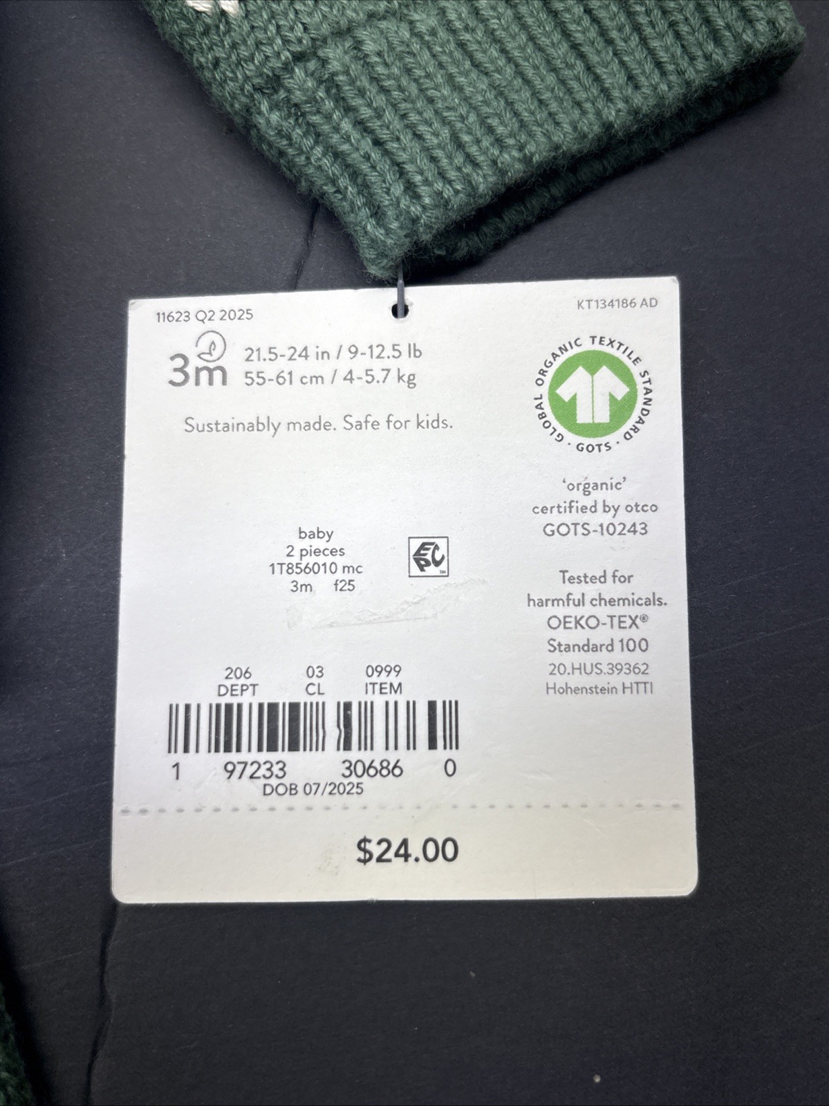 Little Planet by Carter’s Organic Cotton Pine Tree Sweater & Pants Set – 3 Month