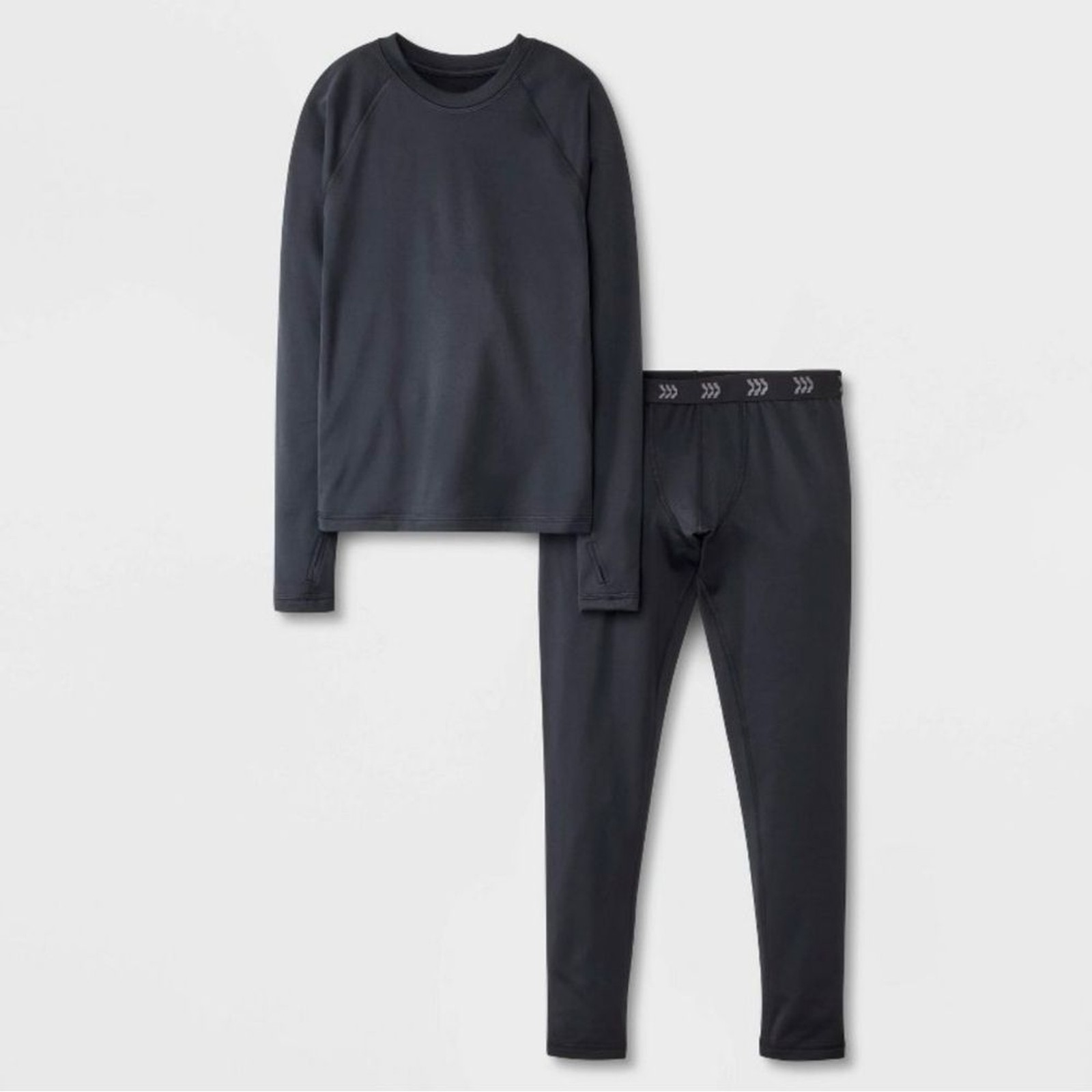 All In Motion Boys Kids 2-Pack Black Long Sleeve Thermal Layers Set. Small. 6-7.