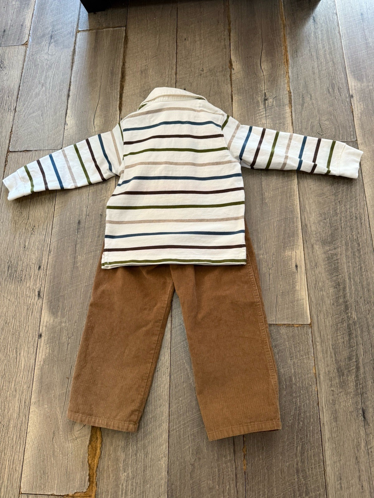 Gymboree Arctic Adventure beige corduroy pants and matching polo shirt boys 4T