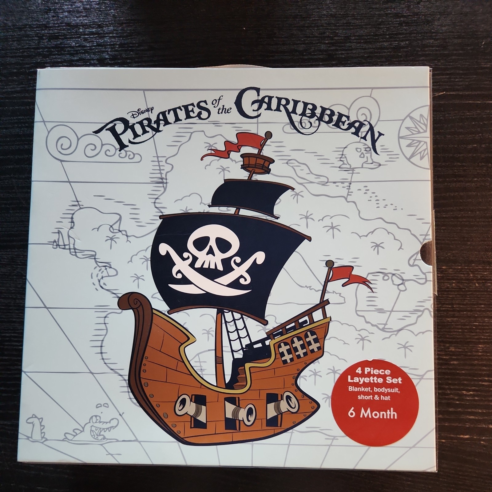 Disney Parks Pirates of the Caribbean 4 Piece Layette Baby Set 3 Month NIB