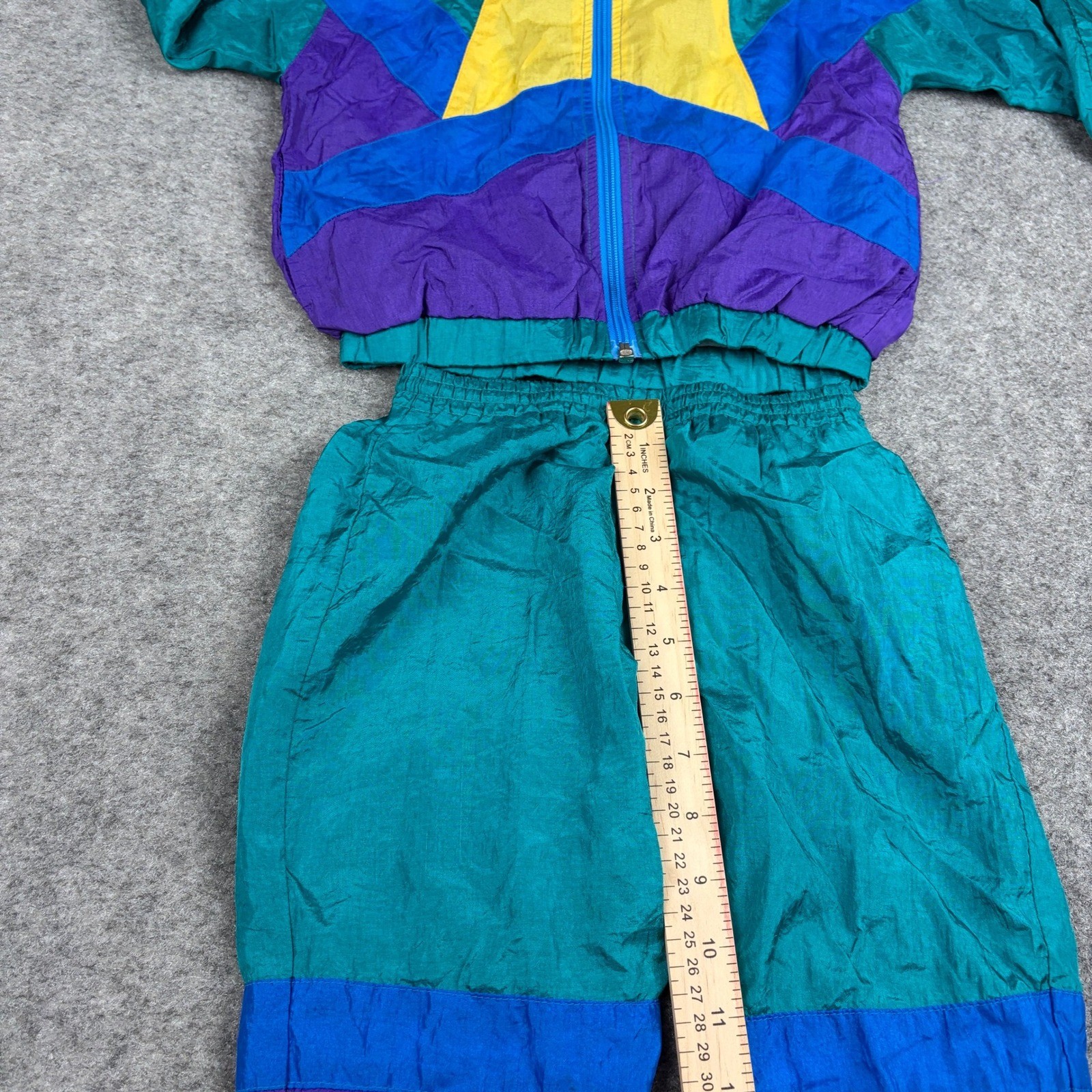 JPI Company Tracksuit Unisex 2T Vintage 90s Colorblock Windbreaker Set Teal