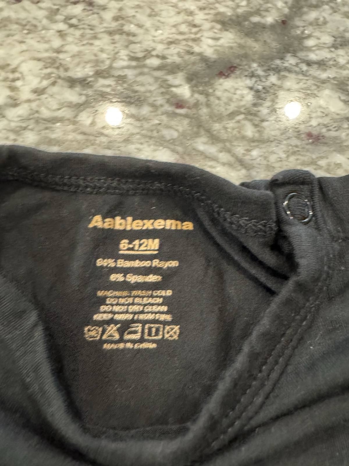 Aablexema Unisex Baby 6-12 Months Black One Piece & Pants, Outfit, Bamboo Rayon