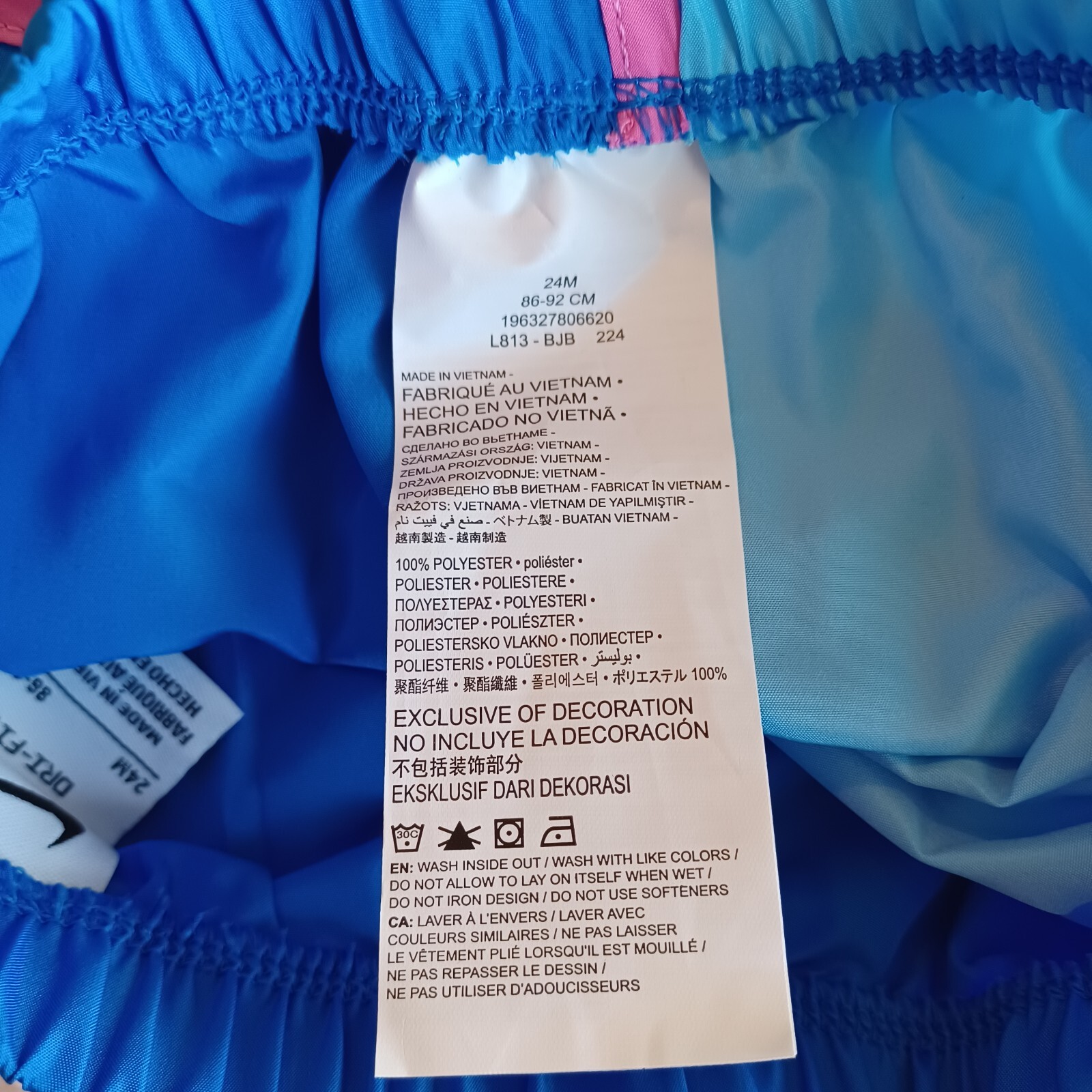 Nike Girls T-Shirt & Shorts Set-24M-Pink-Blue-Just Do It-Short Sleeves-Dri-Fit