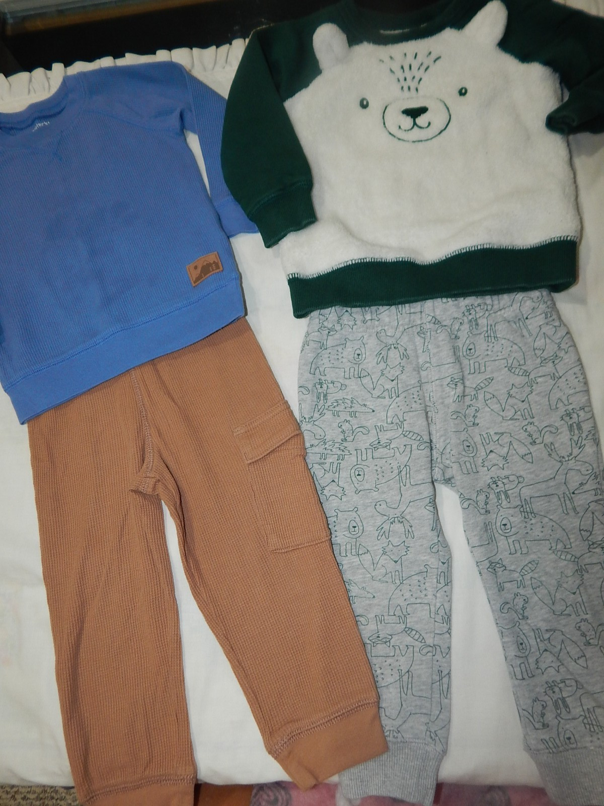 Carters Boys 2T (2) Complete FALL Winter SETS Animals and Thermal Mountain