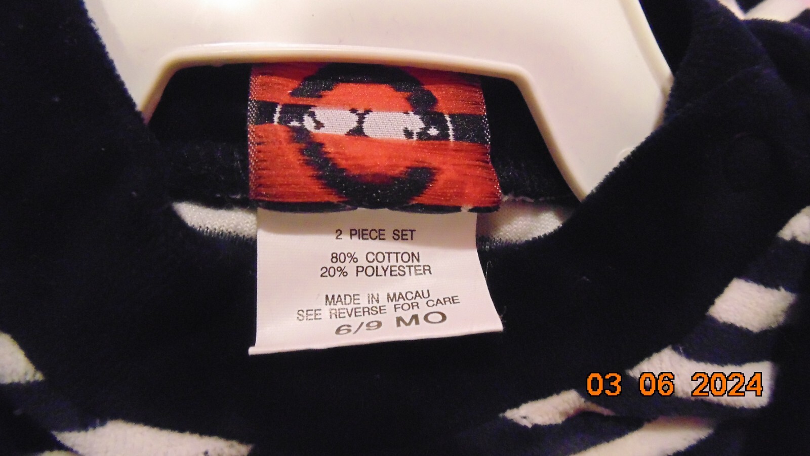 2 pc Boys Good Lad Apparel Navy Overalls w/Bear & Stripe Top Size 6-9 Months