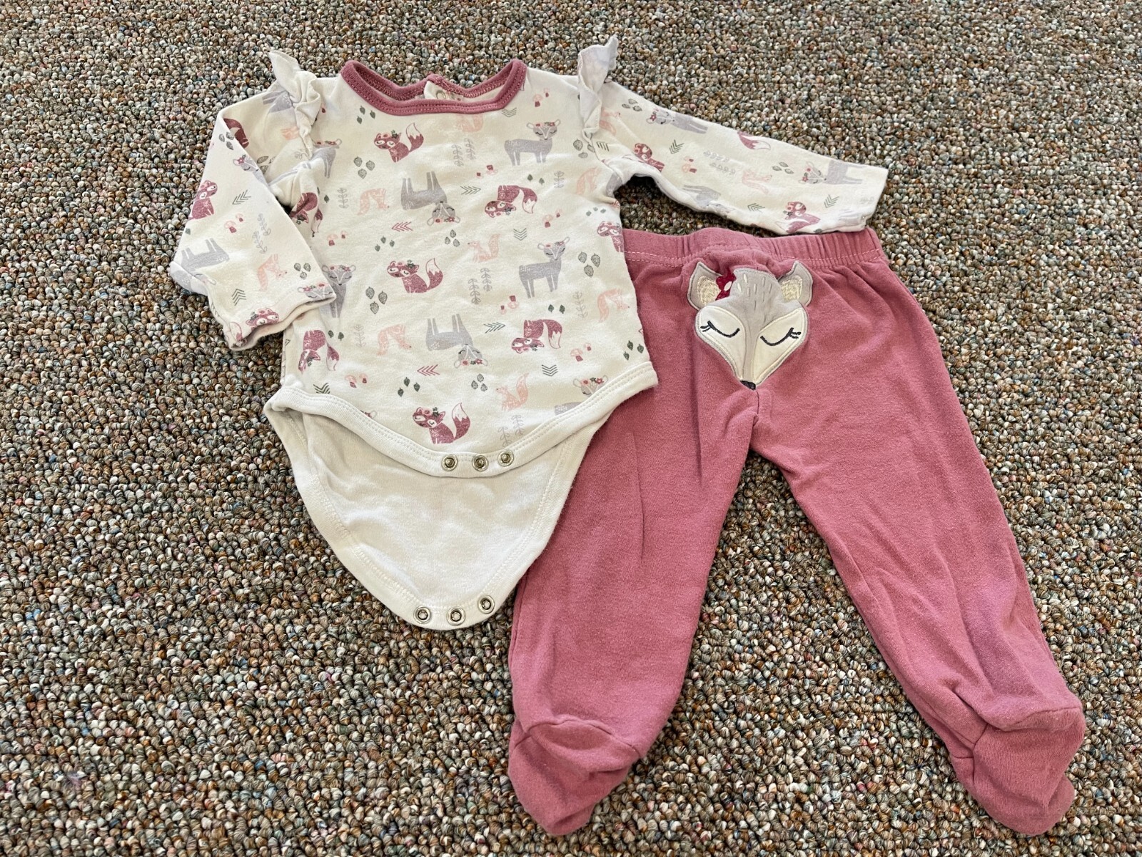Chick Pea Girls Deer Forest Pattern Outfit 6-9M