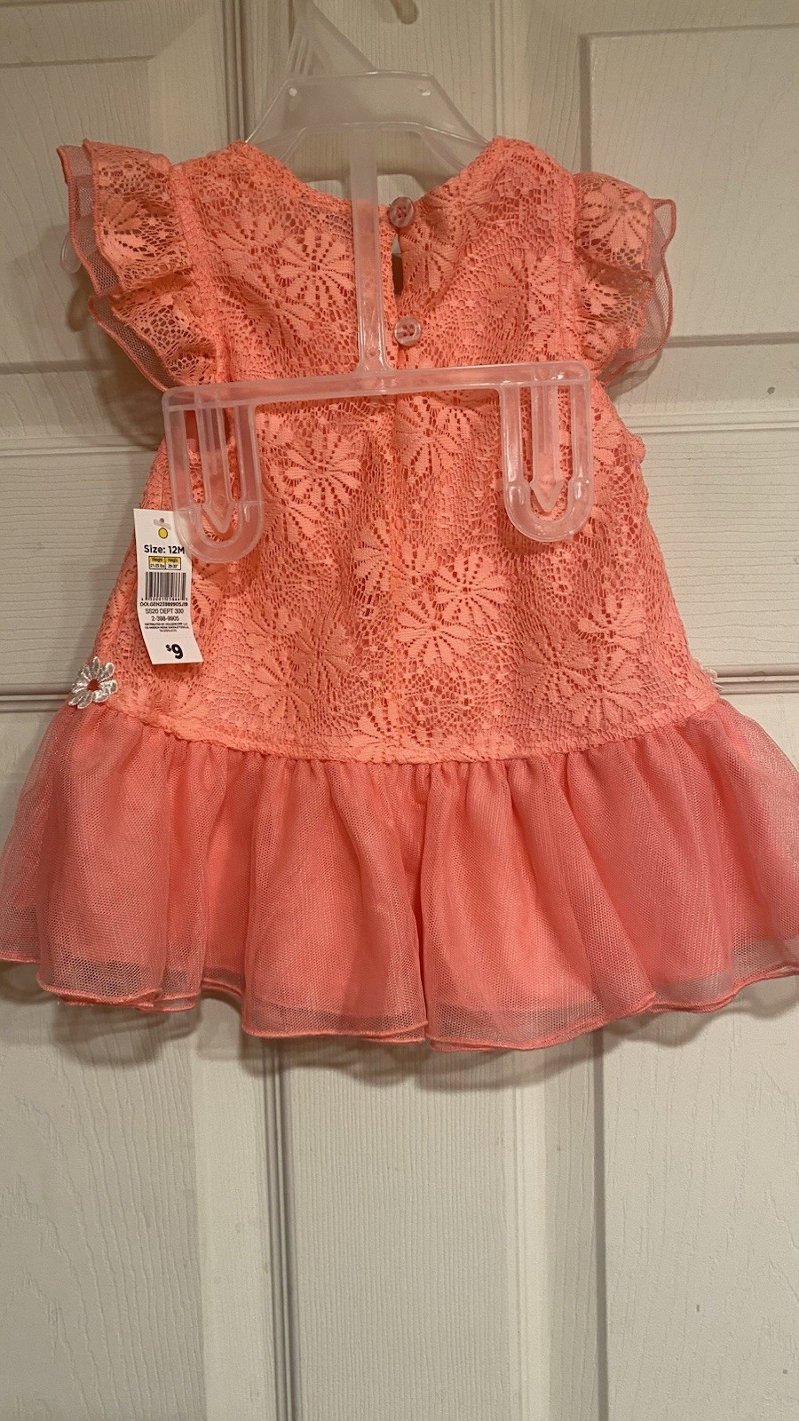 DDG Darlings 2pc Girls Floral Lace Dress & Shorts Set Pink/White 12M