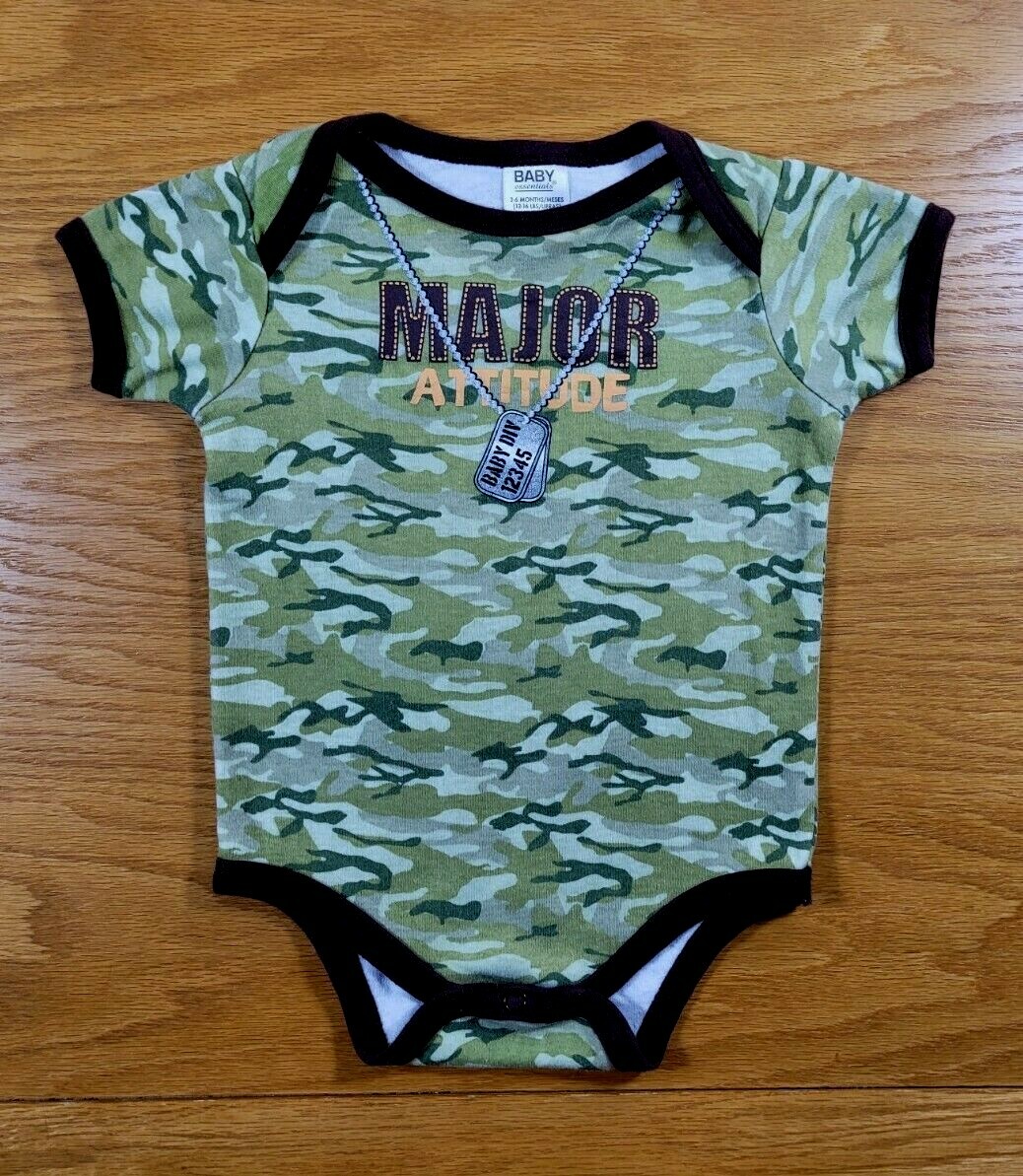 MAJOR ATTITUDE Logo Camo Baby Essentials One Piece Outfit Infant 3-6 Months 3-6M