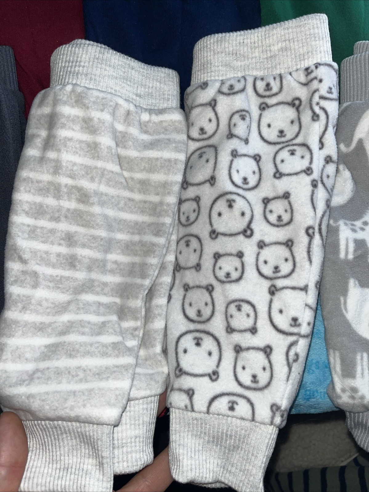 Newborn 10 Pc Boys Lot 6 Creepers Fall Color 4 Fleece Pants Jungle Twins Doll N