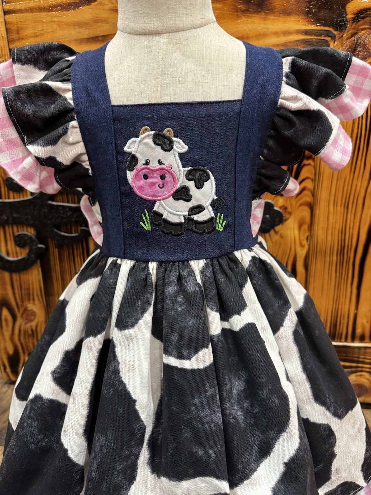 Adorable Cow Print Farm Animal Themed Dress for Girls