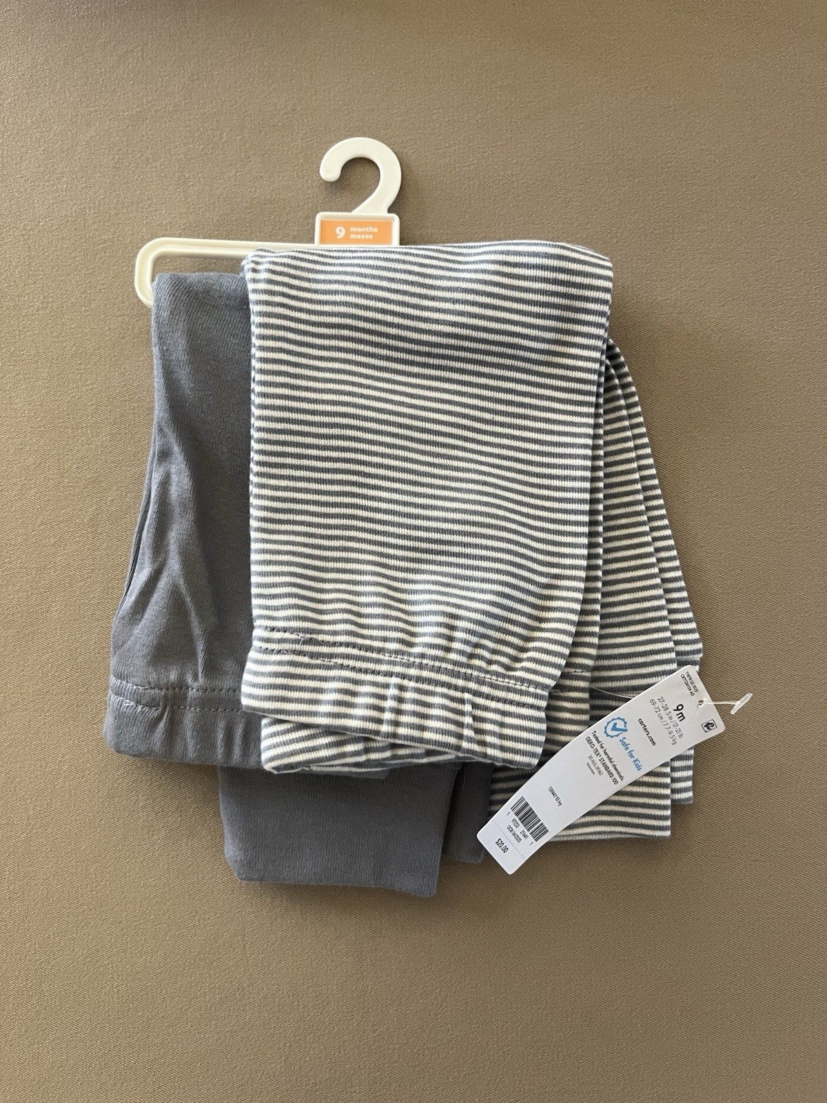 Carter’s Unisex Baby 100% Cotton Set Of TWO Pairs Of Cuffed Pants, New With Tags