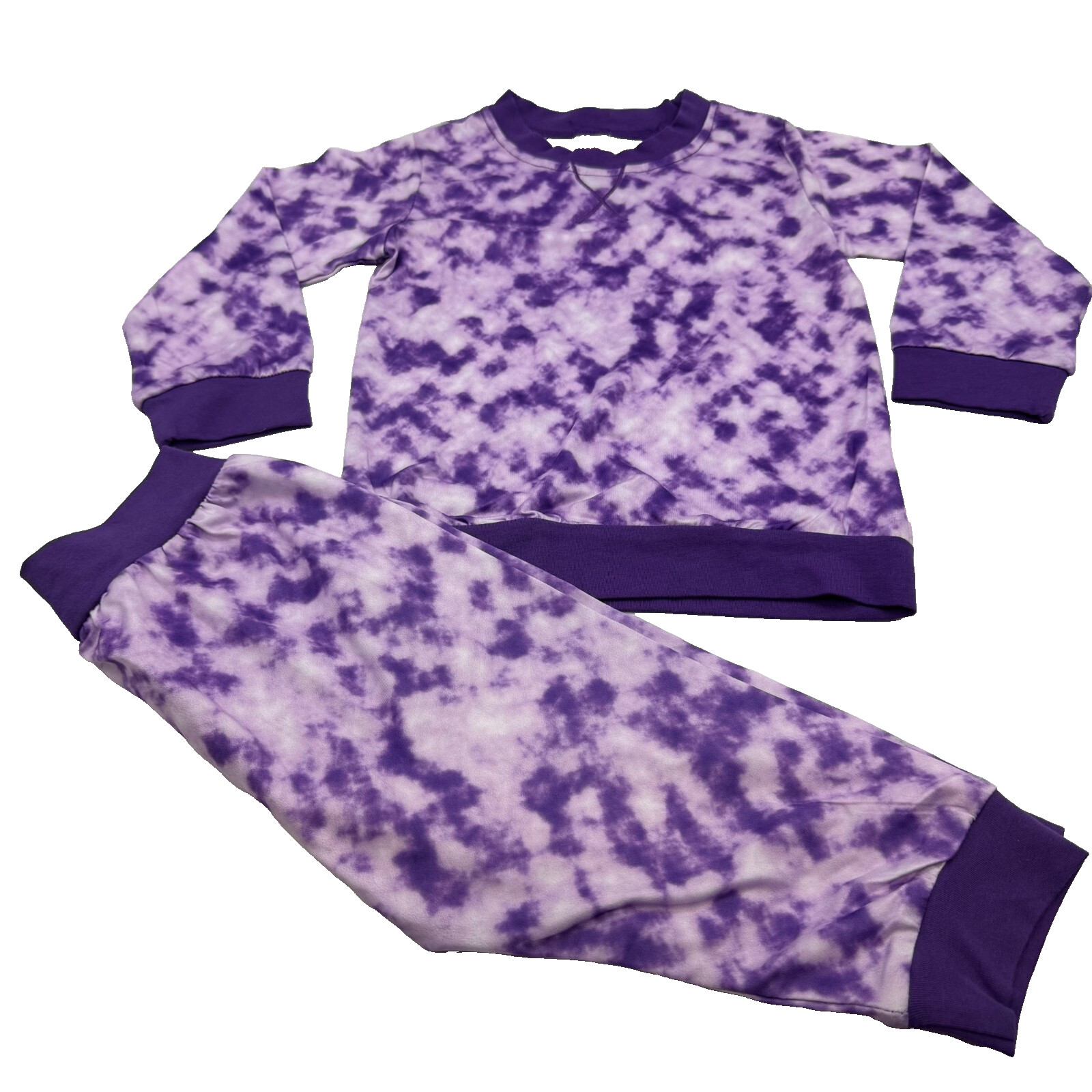 Toddler Girl Tie Dye Shirt & Pants Set Purple 2PC outfit Size (18-24M)