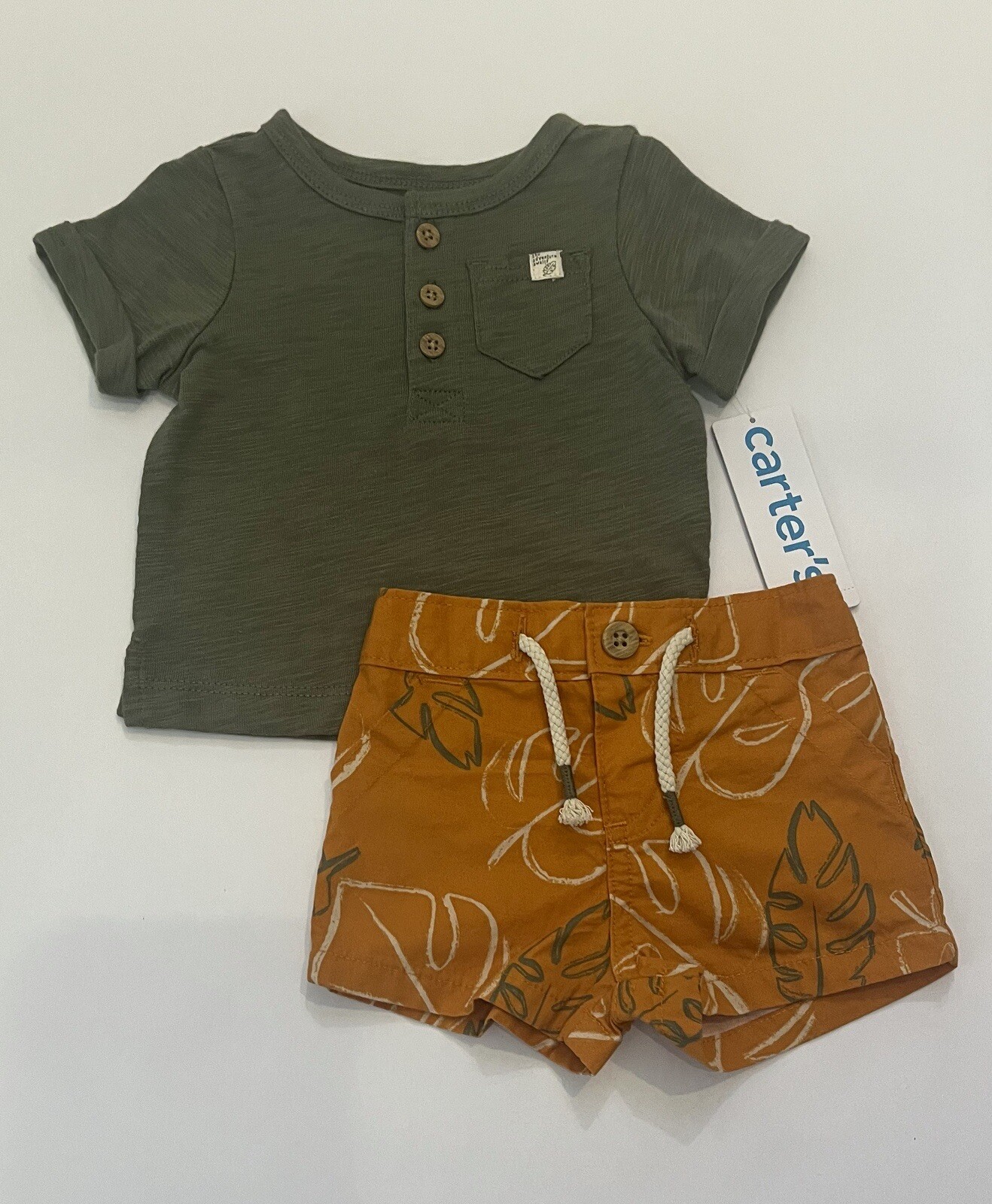 Carters Baby Boy Clothes 3 Months Shorts Shirt 2 PC Set Cute Outfit New