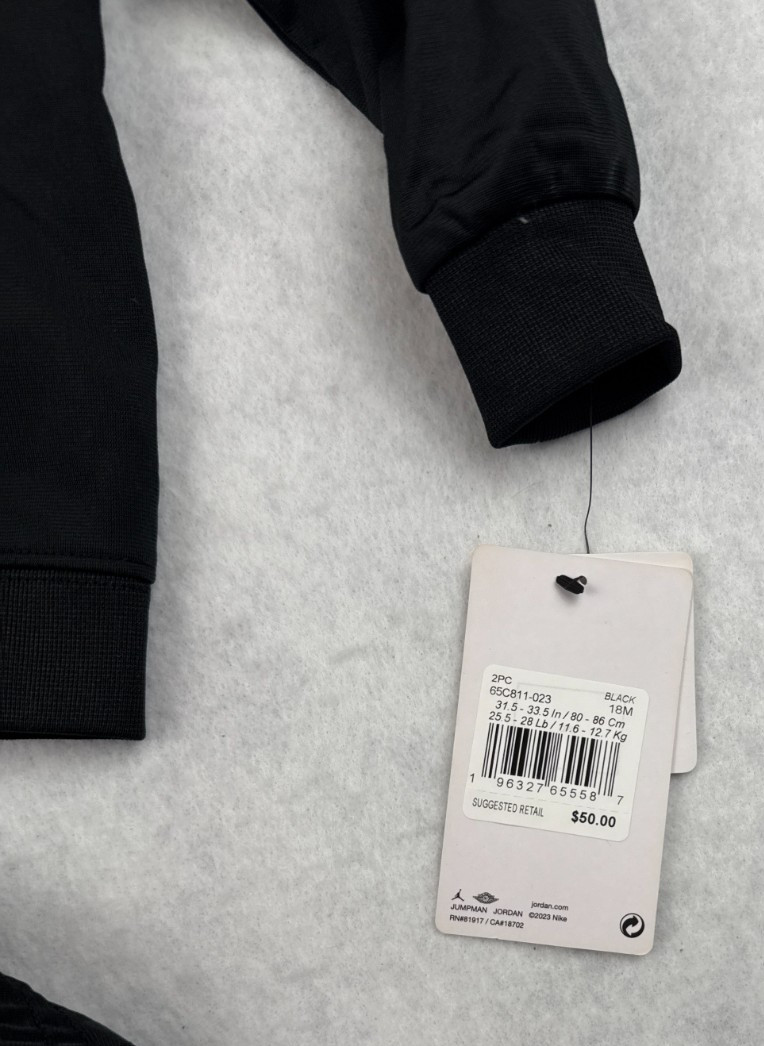Jordan Baby Tracksuit Set 18M Black Gold Jumpman Full Zip Jogger 2 Piece NWT