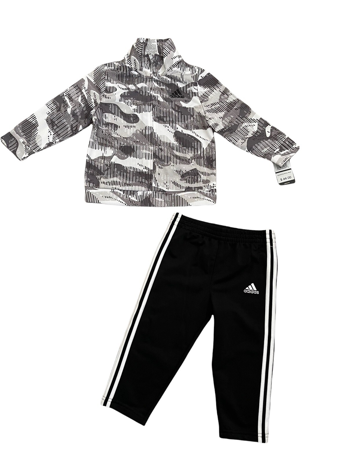 NWT$44 Adidas Infant Baby Boy’s Track Jacket and Pants Set Size 18M