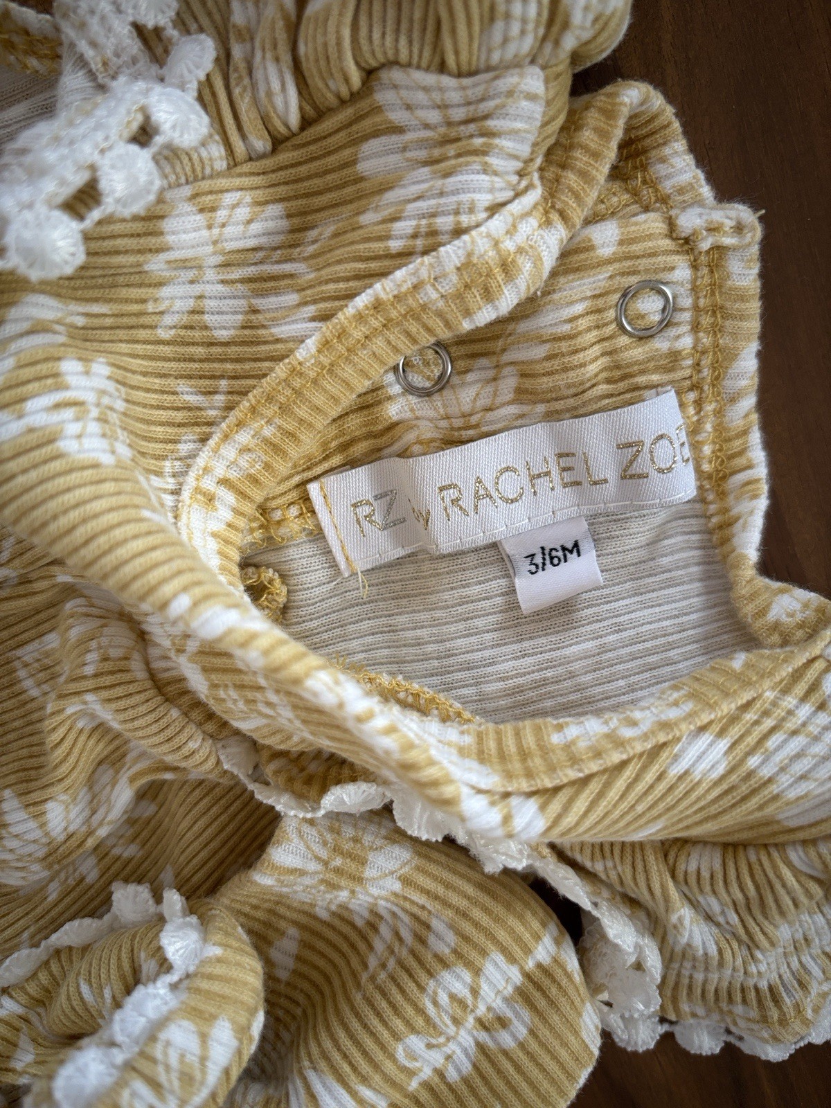 Carter’s Little Planet RZ Rachel Zoe 3-6M 3pc Romper Set Floral Ivory/Yellow