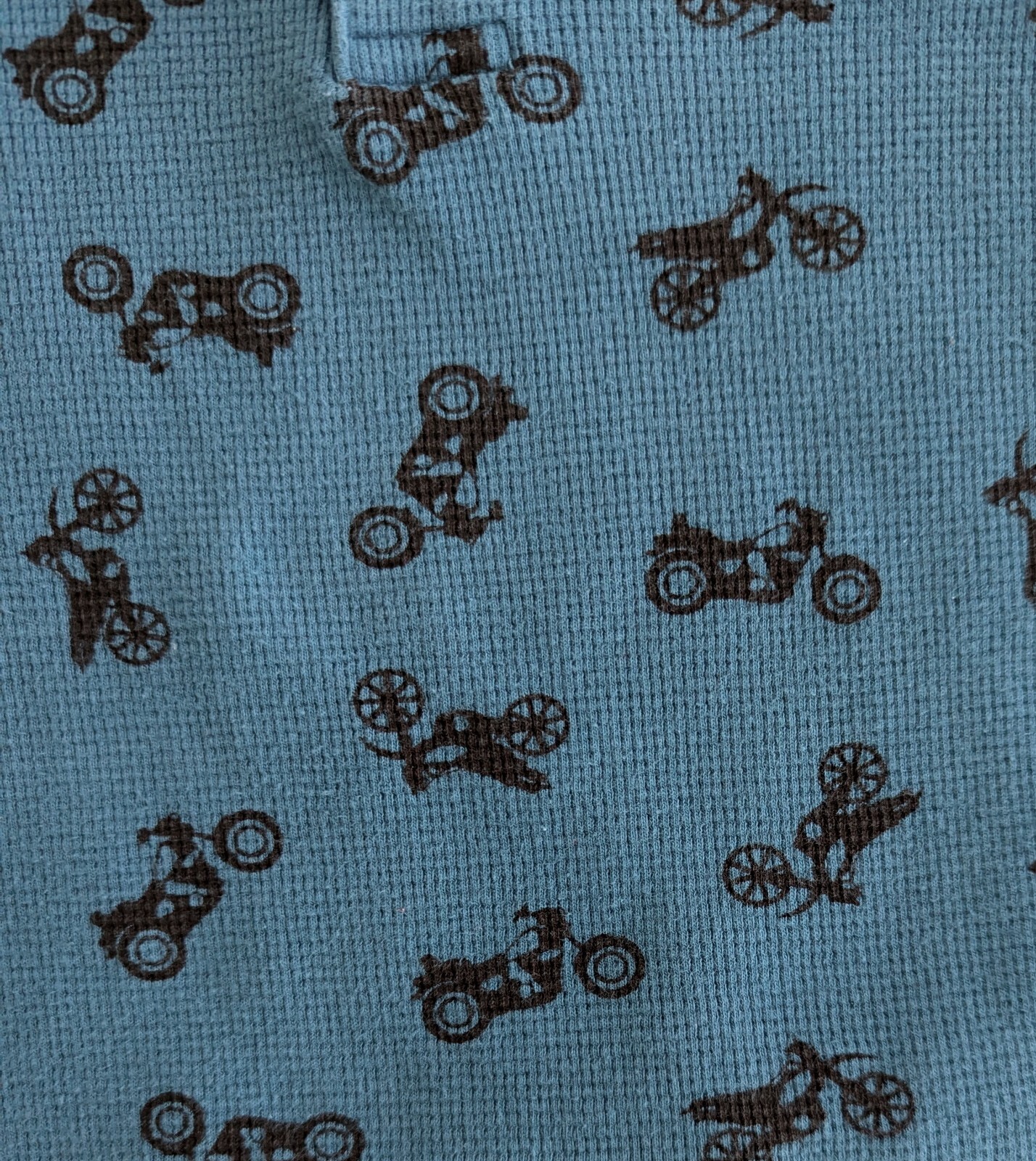 2 Pcs Size:12 Months Teal Thermal L/S Motorcycle Shirt & Black Microfleece Pants
