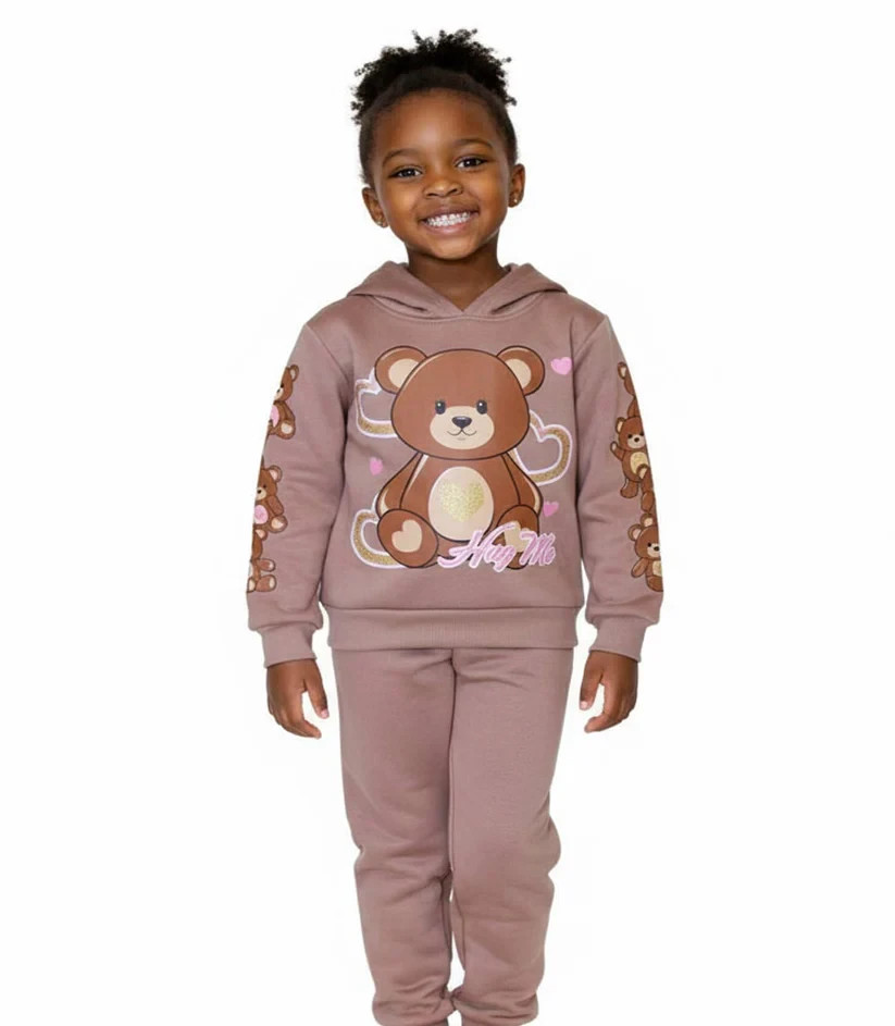 3-Pack Outfit Set Girls Toddlers 2 Piece Fleece Hoodie Sweater and Joggers Pants