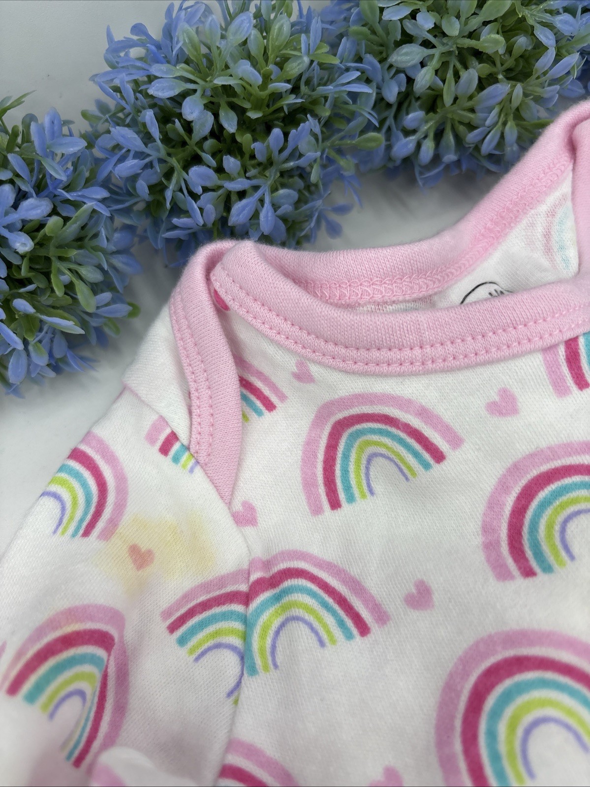 Luvable Friends Baby Gowns, 0-6 Months, 3 Pieces, Cotton, Used