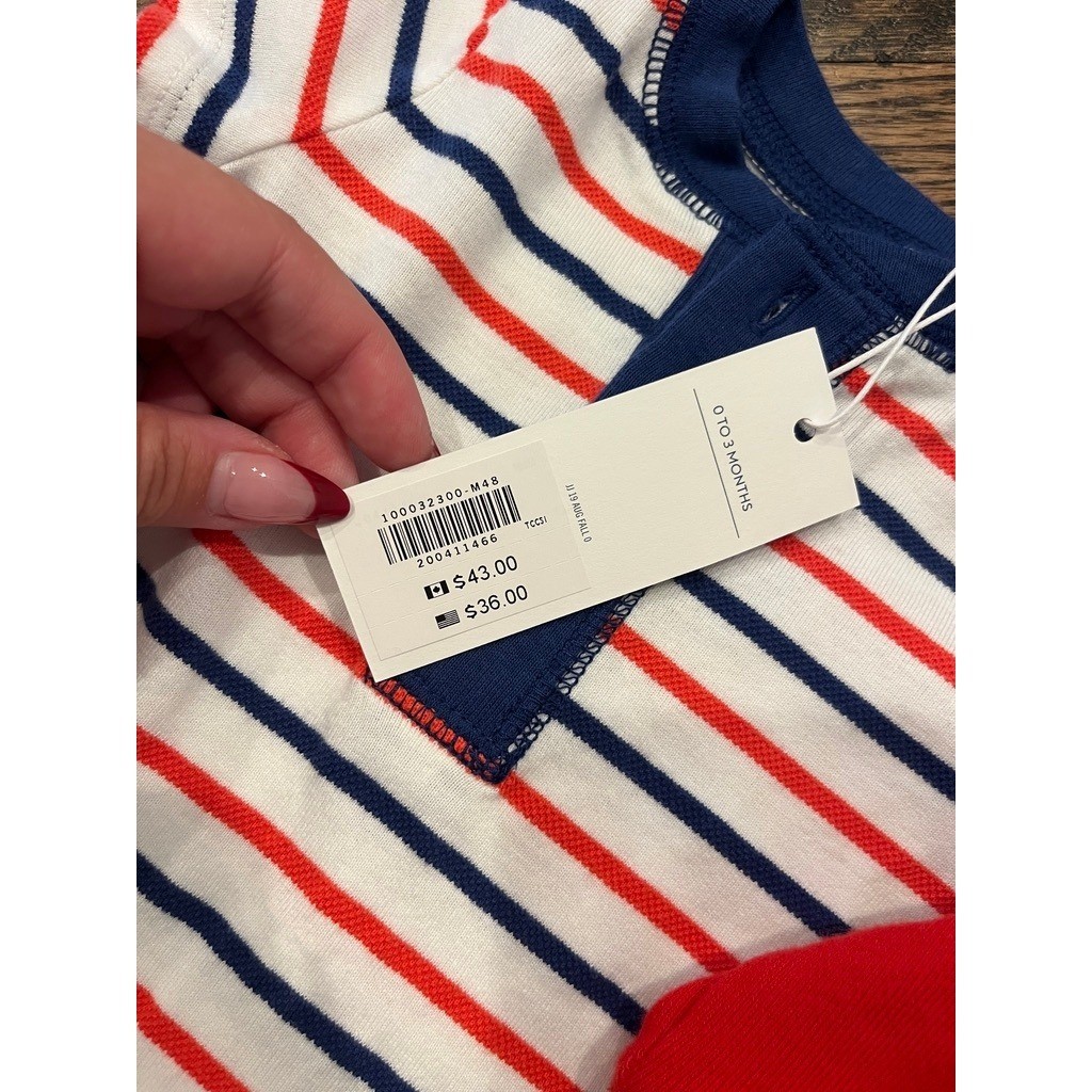 Janie and Jack 0-3M Bundle 4th of July Striped Romper and Ahoy Whale Sweatshirt