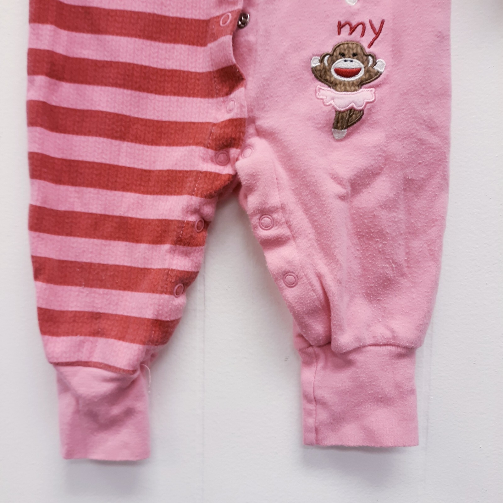 Baby starters Baby Girl’s Long Sleeve Bodysuits, pink Striped Sz 6-9 month