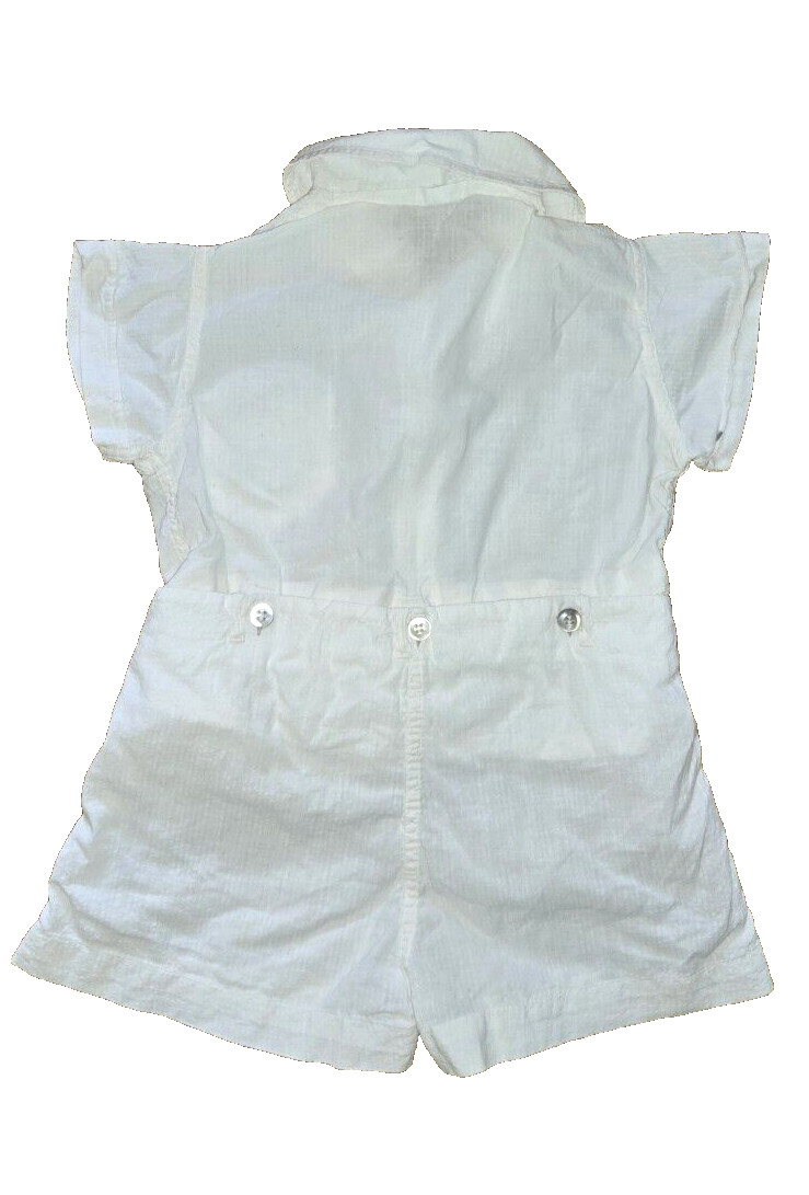Antique Vintage Baby Boy Christening Baptism 2 Pc Set 2T 24m Shirt Shorts Romper