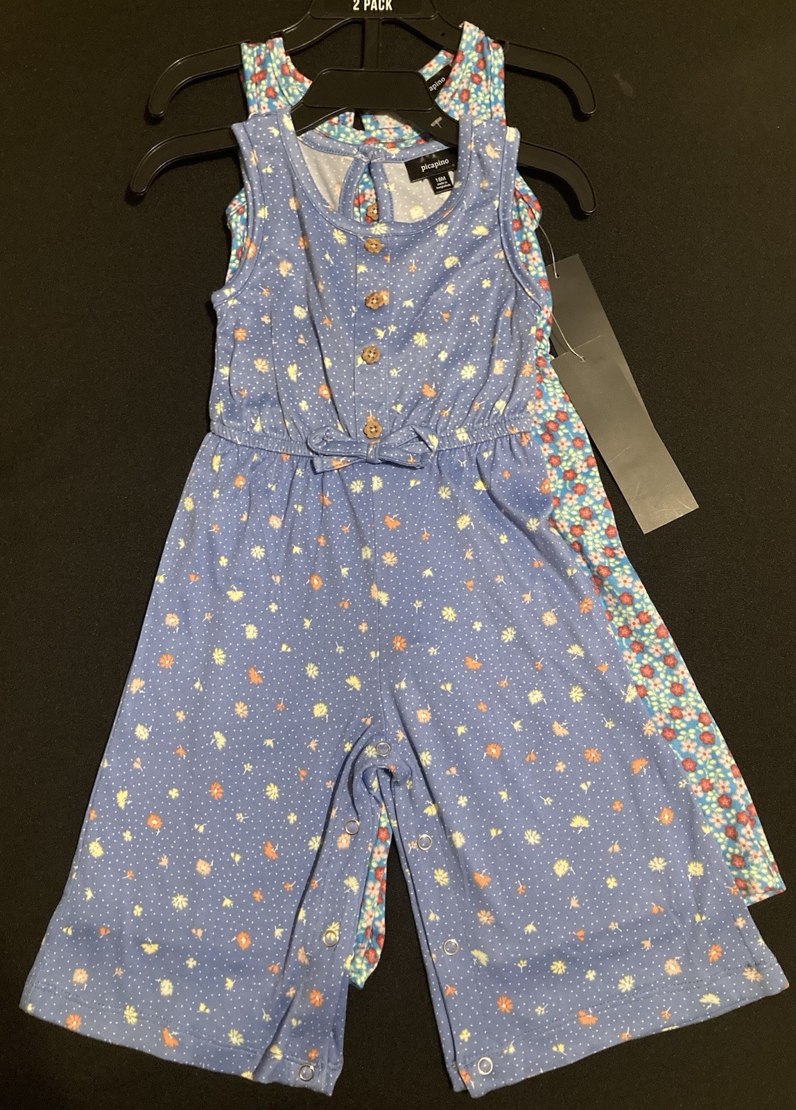 Baby Girl Pack Of Two Wide Leg Jump Suit Size 18 Months Snaps Vacation Beach