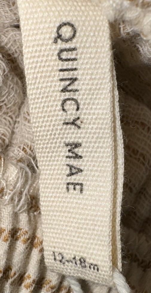 NWT QUINCY MAE Henry Top & Woven Pant Set Ocre Stripe Size 12-18 Months $56.00