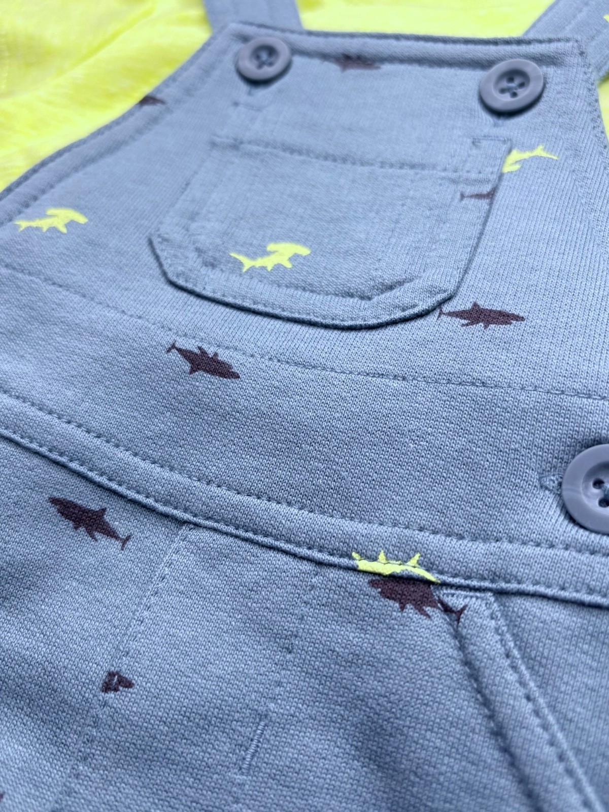 NWT Carter’s Baby Boy Shark Overalll Outfit Set Newborn