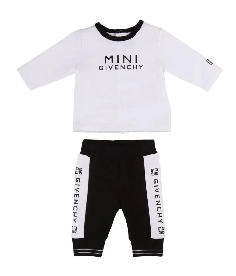NWOT NEW Givenchy white t-shirt with black pants 2pc logo set 1m H98062