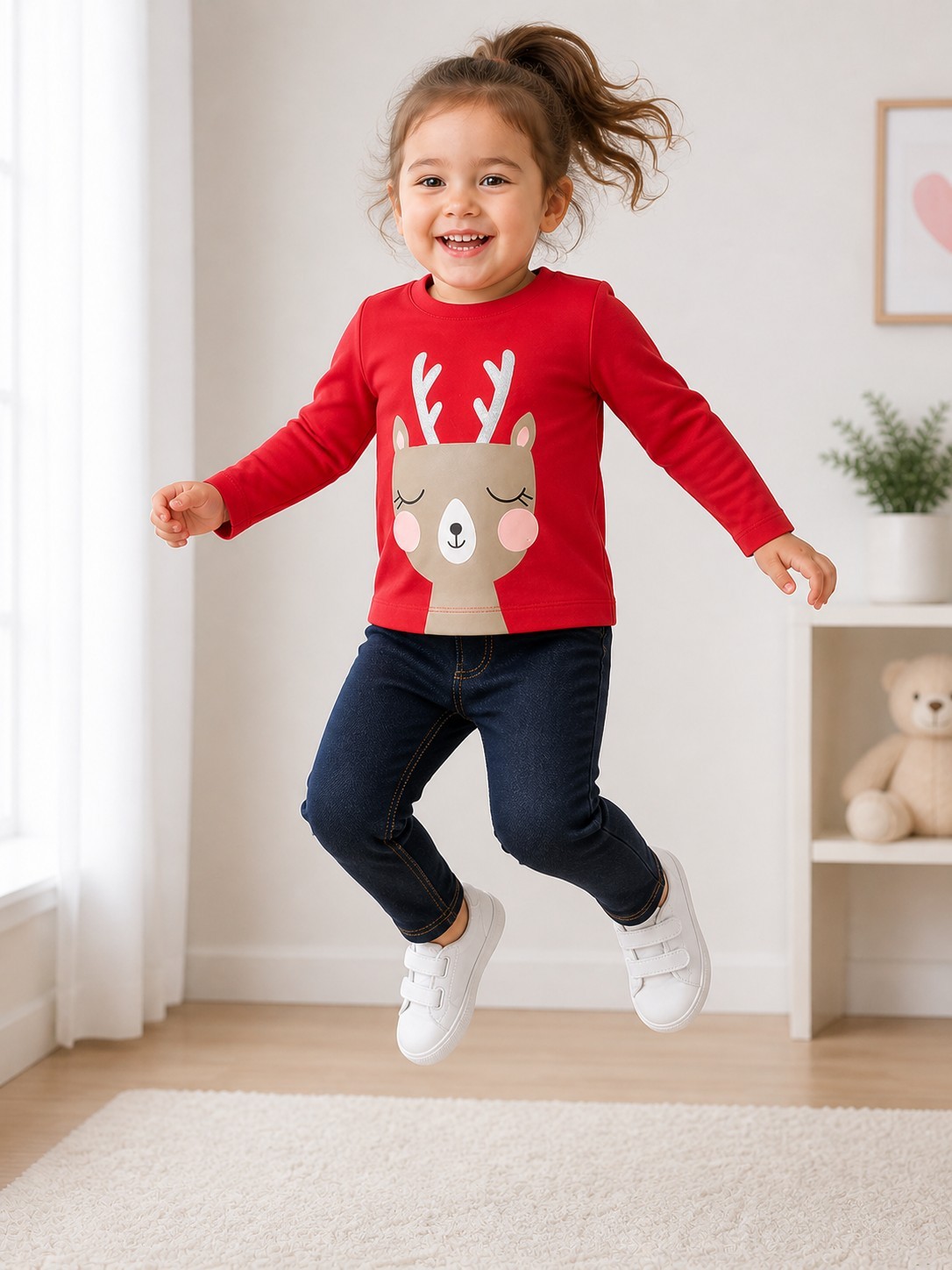 Carter’s Toddler Girls’ 2-Piece French Terry Top & Denim Jegging Set 2T